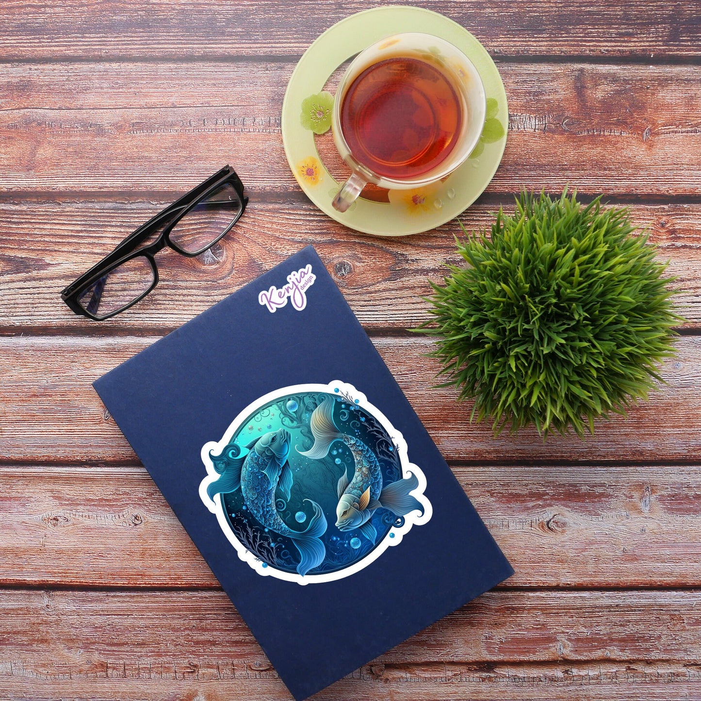 Astrology Zodiac Pisces Sign Sticker, Waterproof and Dishwasher Safe Handmade cute Vinyl Sticker gift, planner, bumper, laptop stickers