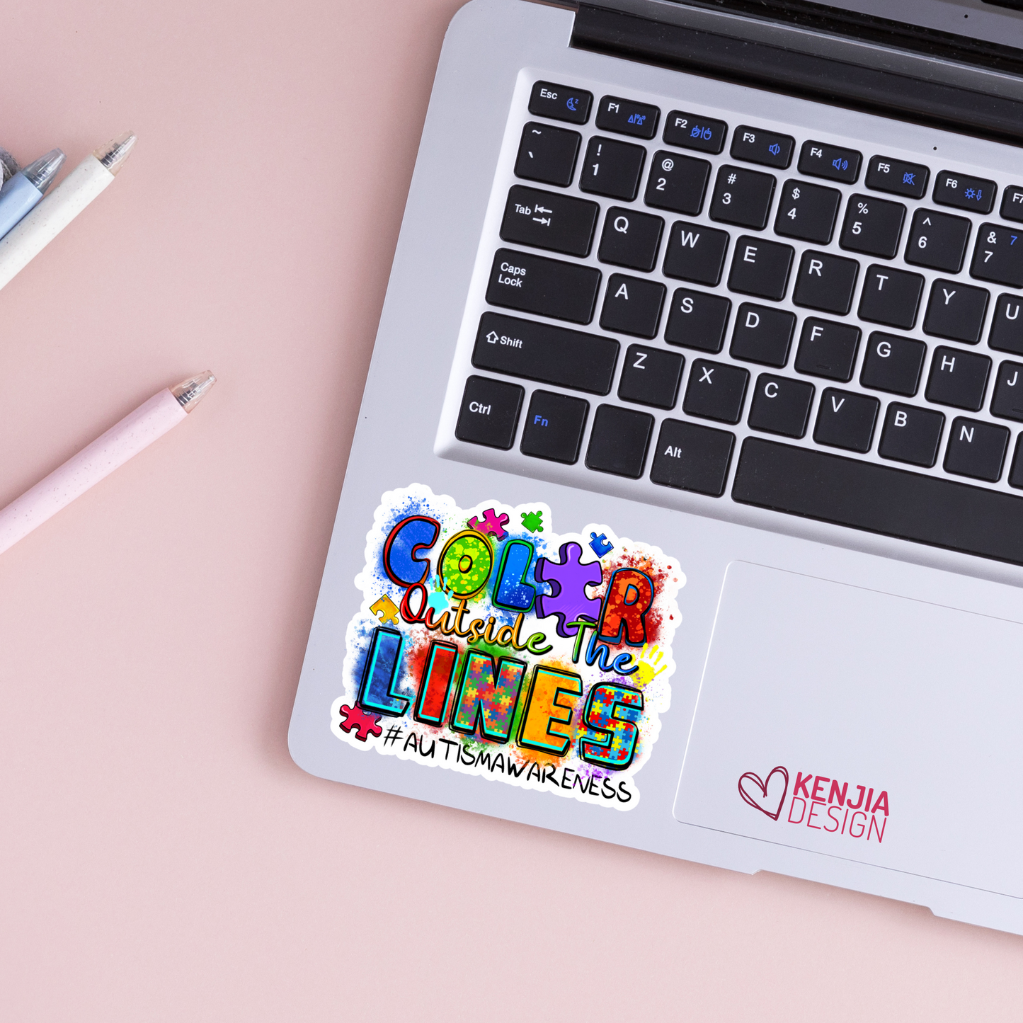 Color Outside The Lines Autism Awareness Stickers / Autism Puzzle Pieces / Mental Health Matters / Neurodiversity