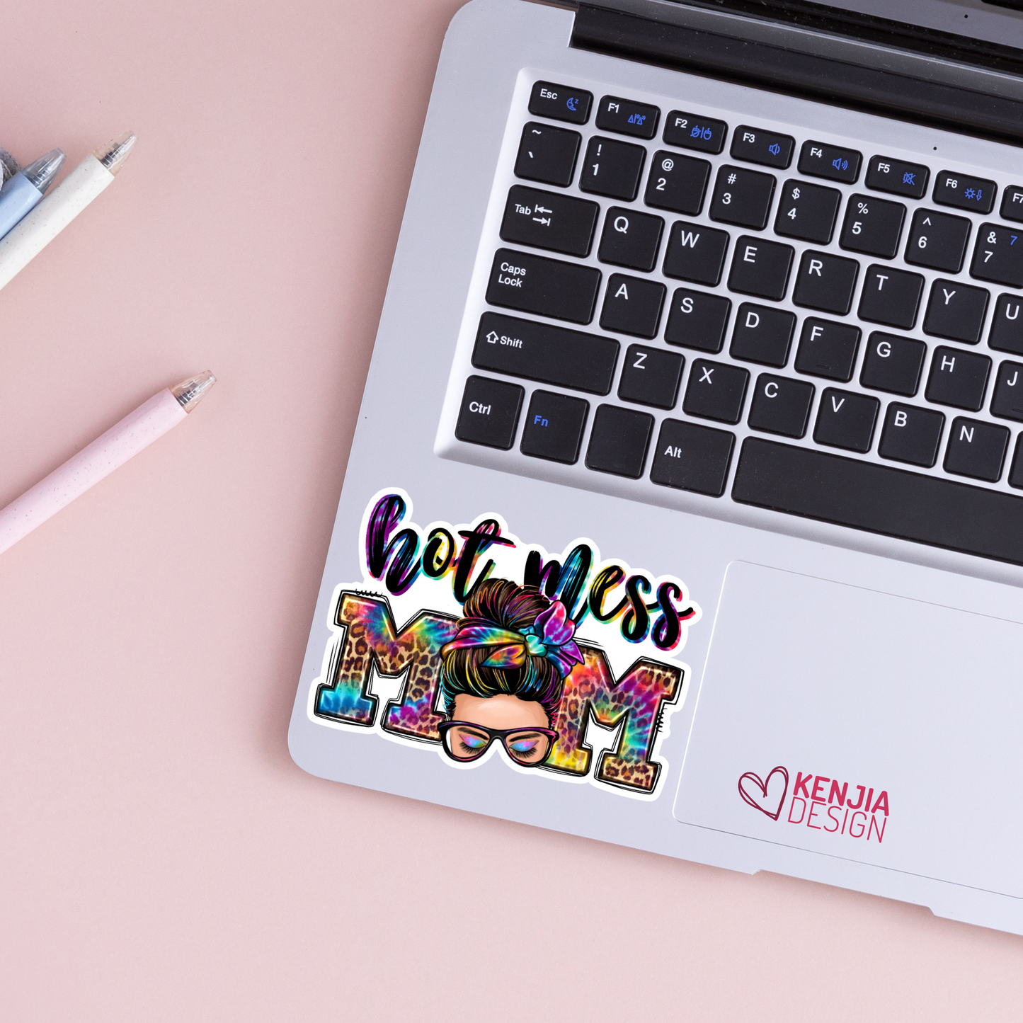Hot Mess Mom Stickers / Messy Bun / Western Mother's Day Gifts / Mama Funny Quote / Sarcastic Mom Life Humor / Motherhood Stickers