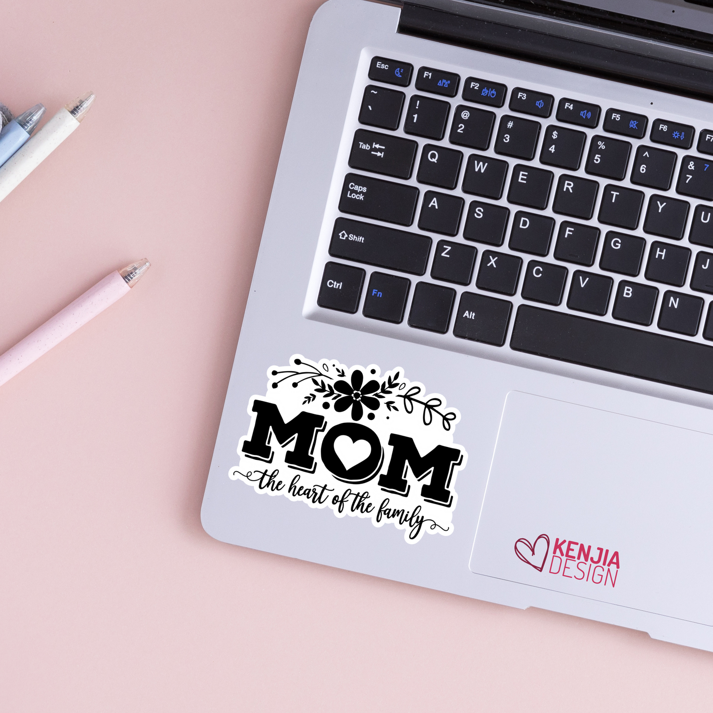 Mom The Heart of the Family Stickers  / Floral Mom Life Stickers / Mothers Day Gifts for Mama / Motherhood / Mommy Heart Flowers