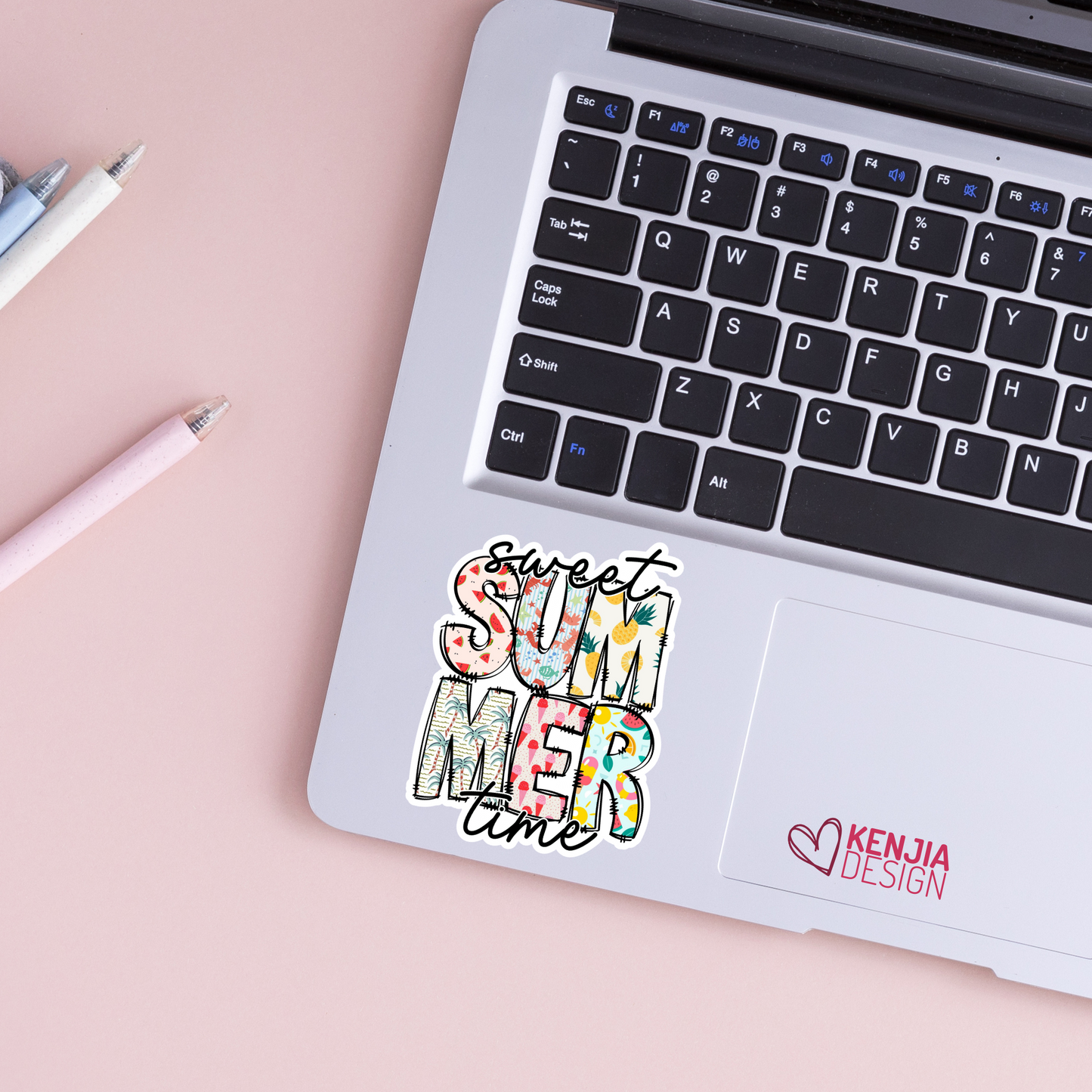 Sweet Summer Time Stickers  / Retro Beach Stickers / Summertime Vibes / Hello Summer / Palm Tree, Watermelon, Ice Cream, Ananas