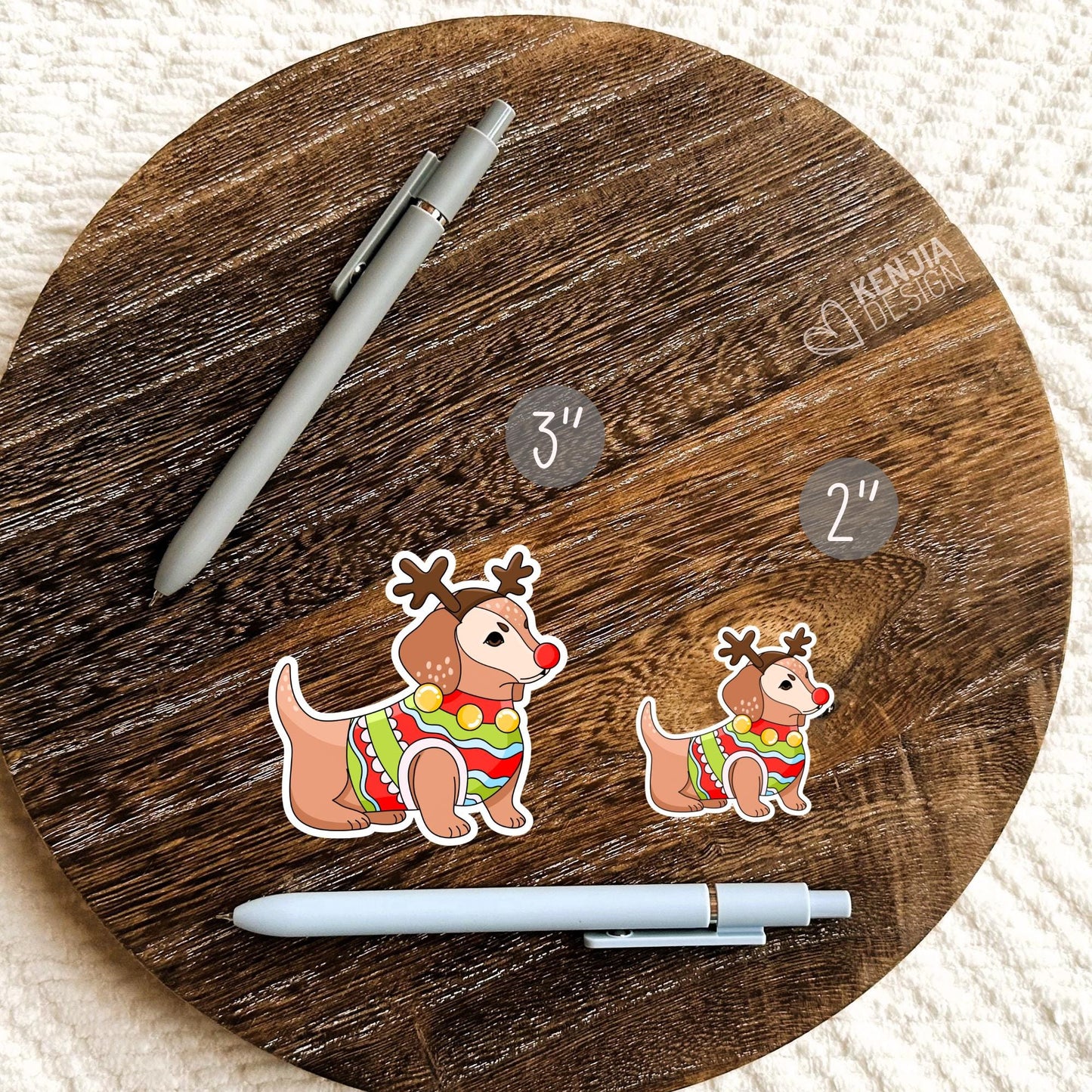Christmas Dog Stickers / Dog Lover Gift / Cute Puppy Holiday Season Decals for Christmas Tree / Tis the Season / Kindle Stickers