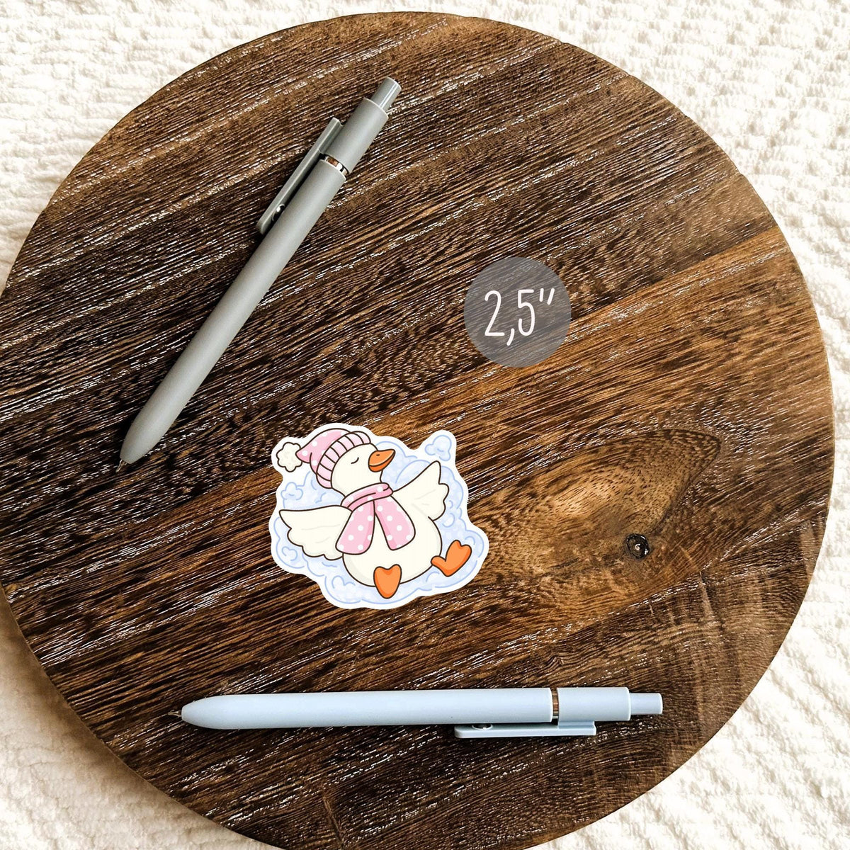 Snow Angel Goose Sticker / Winter Animal Gift / Cute Bird Decal / Cozy Holiday Vibes / Kawaii Seasonal Art / Funny Cold Weather Charm