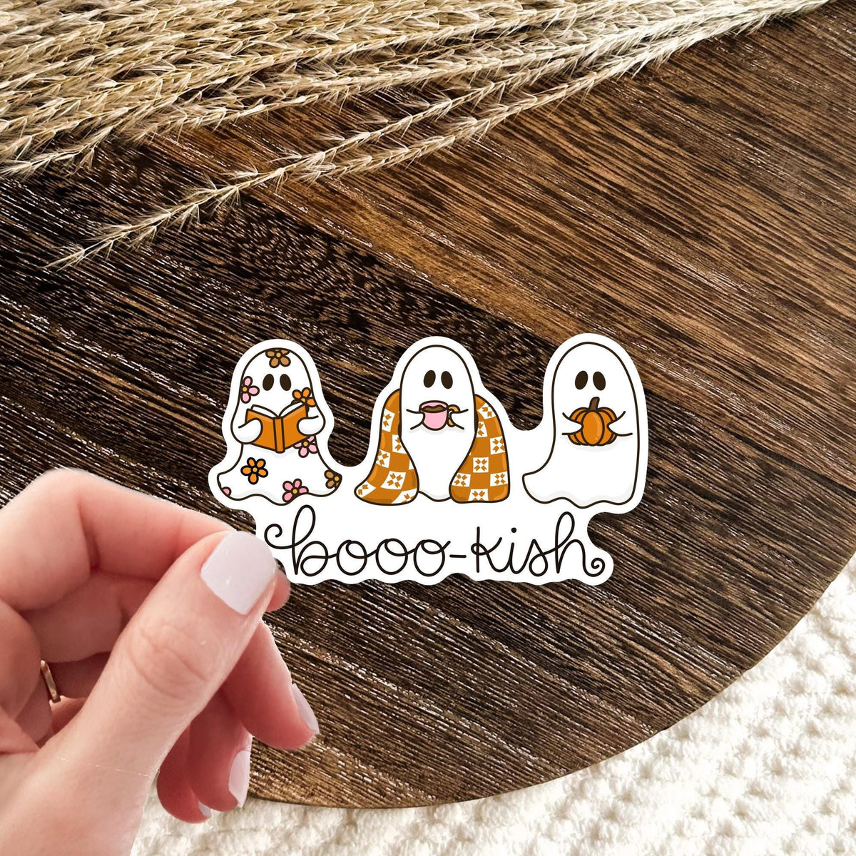 Booo-Kish Sticker / Halloween Bookish Gift / Book Lover Halloween / Spooky Reader Decal / Ghost Book Sticker / Cute Bookish Halloween