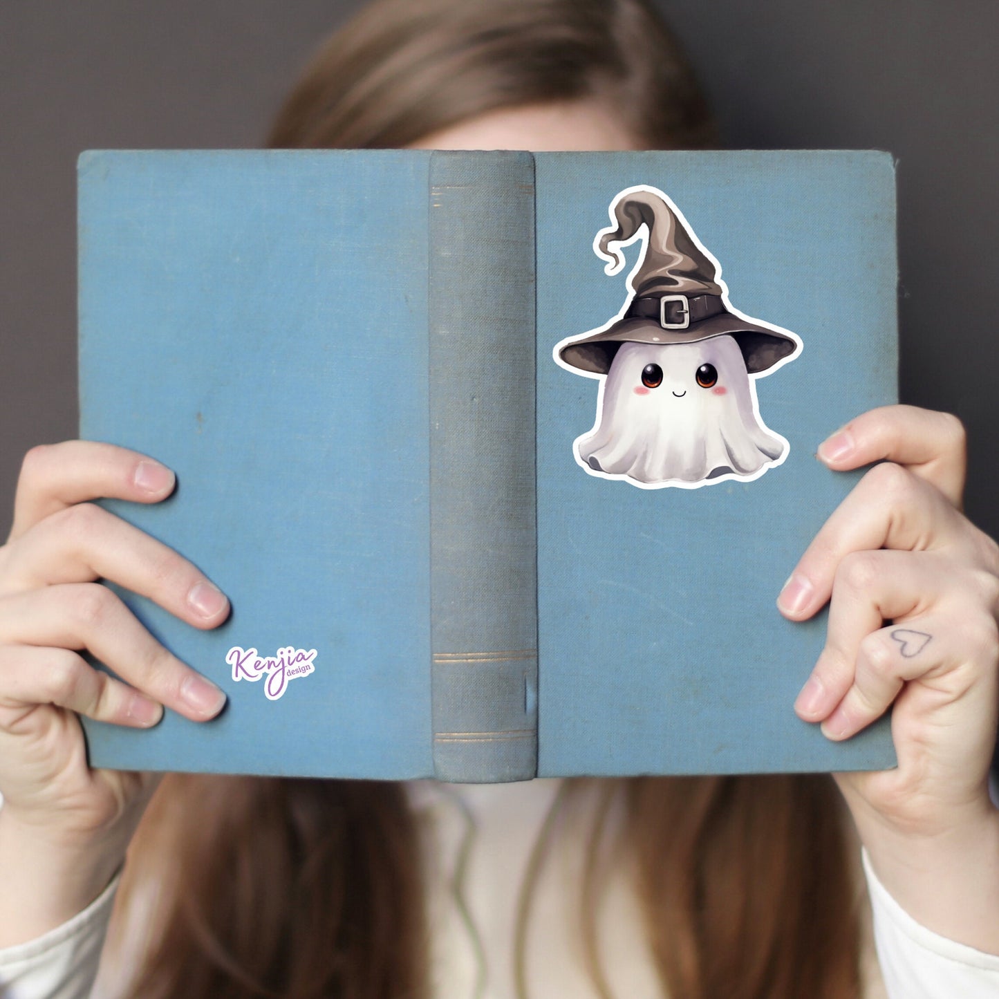 Cute Funny Fall Ghost Halloween Stickers and Fridge Magnets for Planner, Hydroflask, MacBook Computer, Luggage, Party, Best Friend Gift