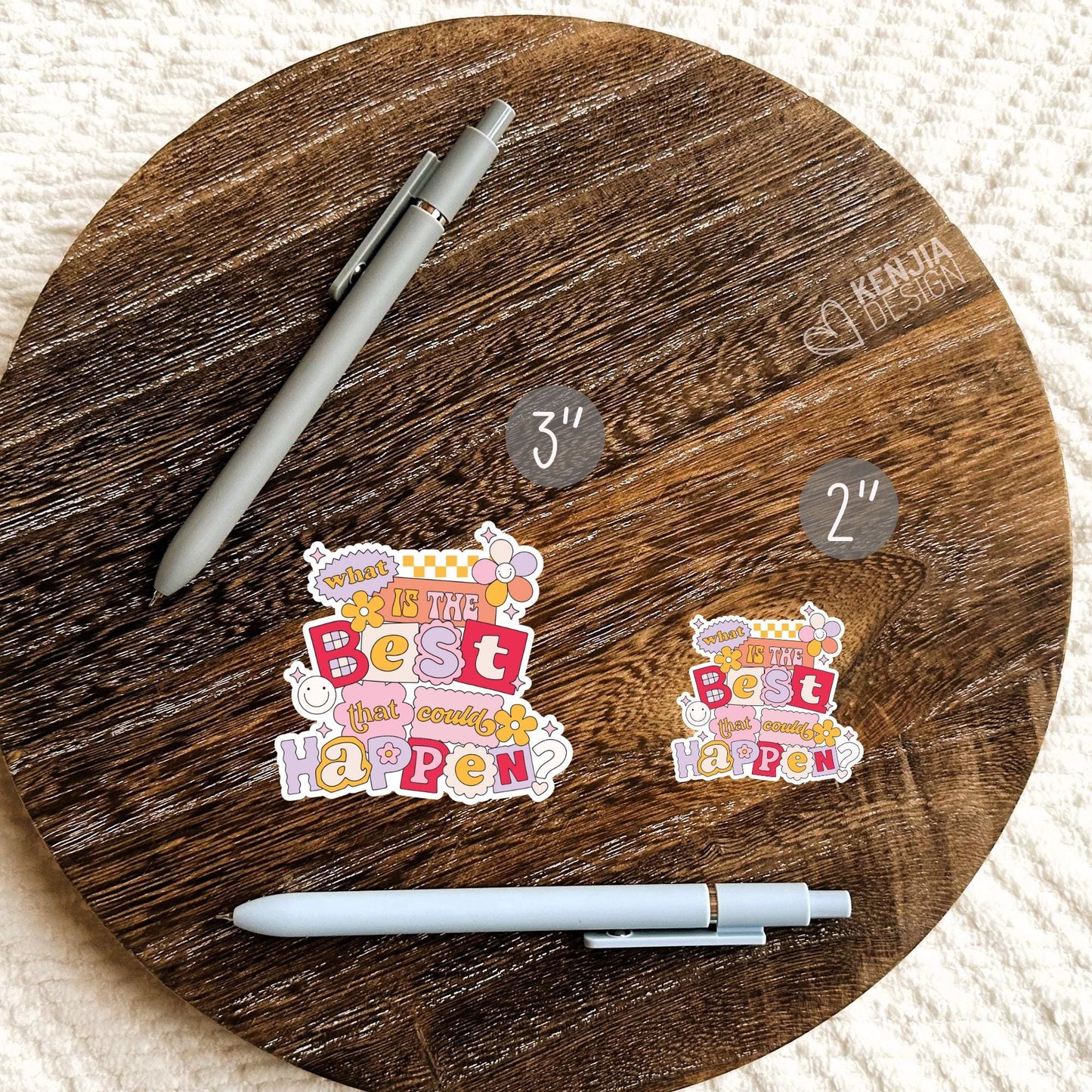 What Is The Best That Could Happen Stickers / Motivational Quote / Aesthetic Stickers / Uplifting Affirmation Laptop & Kindle Stickers