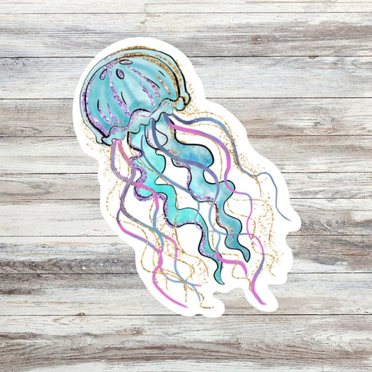 Cute Jellyfish Sticker, Girly sticker, Waterproof and Dishwasher Safe Handmade cute Vinyl Sticker for gift, planner, book, laptop stickers