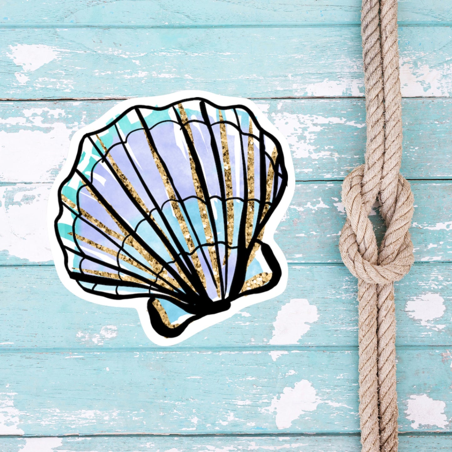 Cute Seashell, Girly sticker, Waterproof and Dishwasher Safe Handmade cute Vinyl Sticker for gift, planner, book and laptop stickers