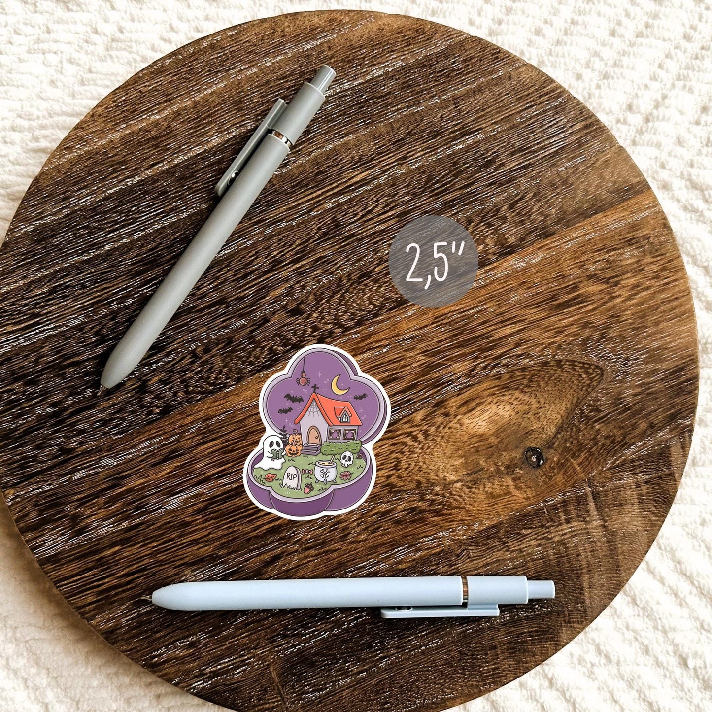 Bookish Halloween Sticker / Spooky Reader Gift / Witchy Book Lover Decal / Autumn Vibes / Cute Bookworm Present for Her / Reading Decor