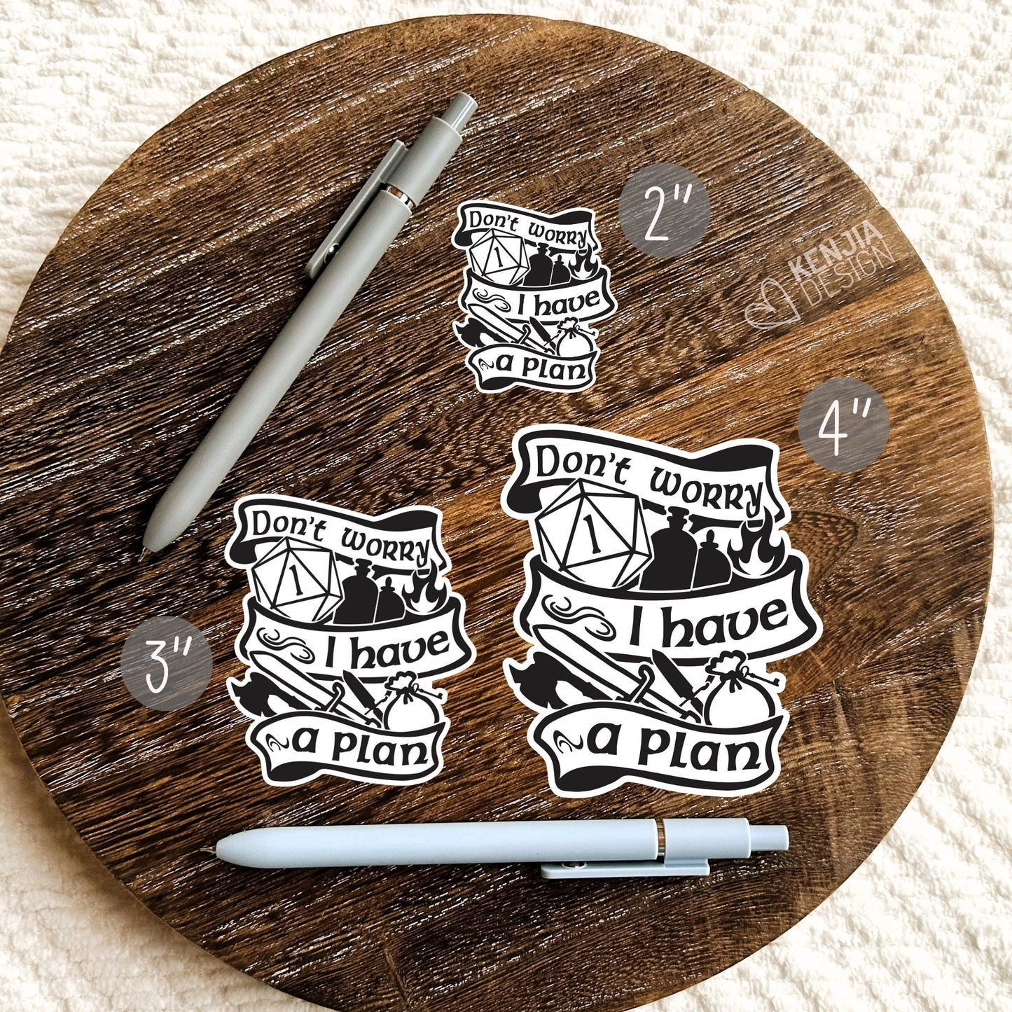 Don't Worry I Have a Plan Stickers  / DND Stickers / Dungeons and Dragons Lovers / DND Dice Stickers Gamer / Laptop, Kindle Stickers