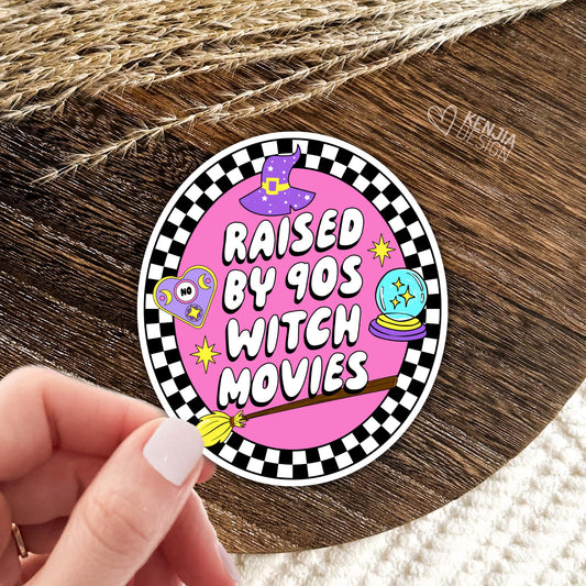 Halloween Movies Stickers / Raised by 90s Witch Movies / Retro 90's Halloween Laptop & Kindle Stickers