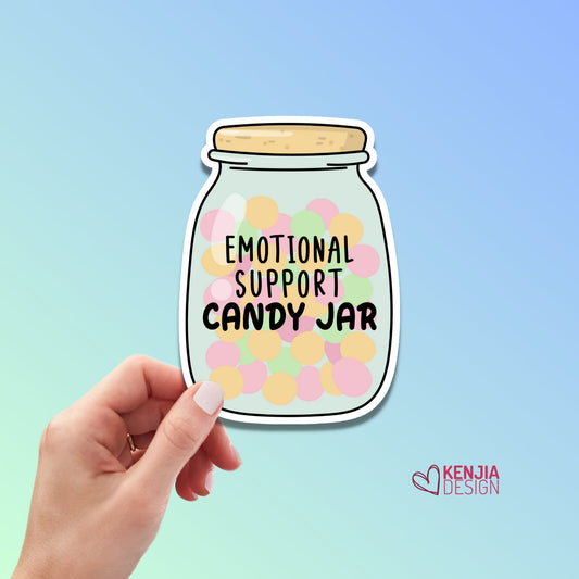 Emotional Support Candy Jar Funny Stickers  ,Motivational Gifts, Candy Jar Decoration for Office, Desk, Friends, Boss, Kindle