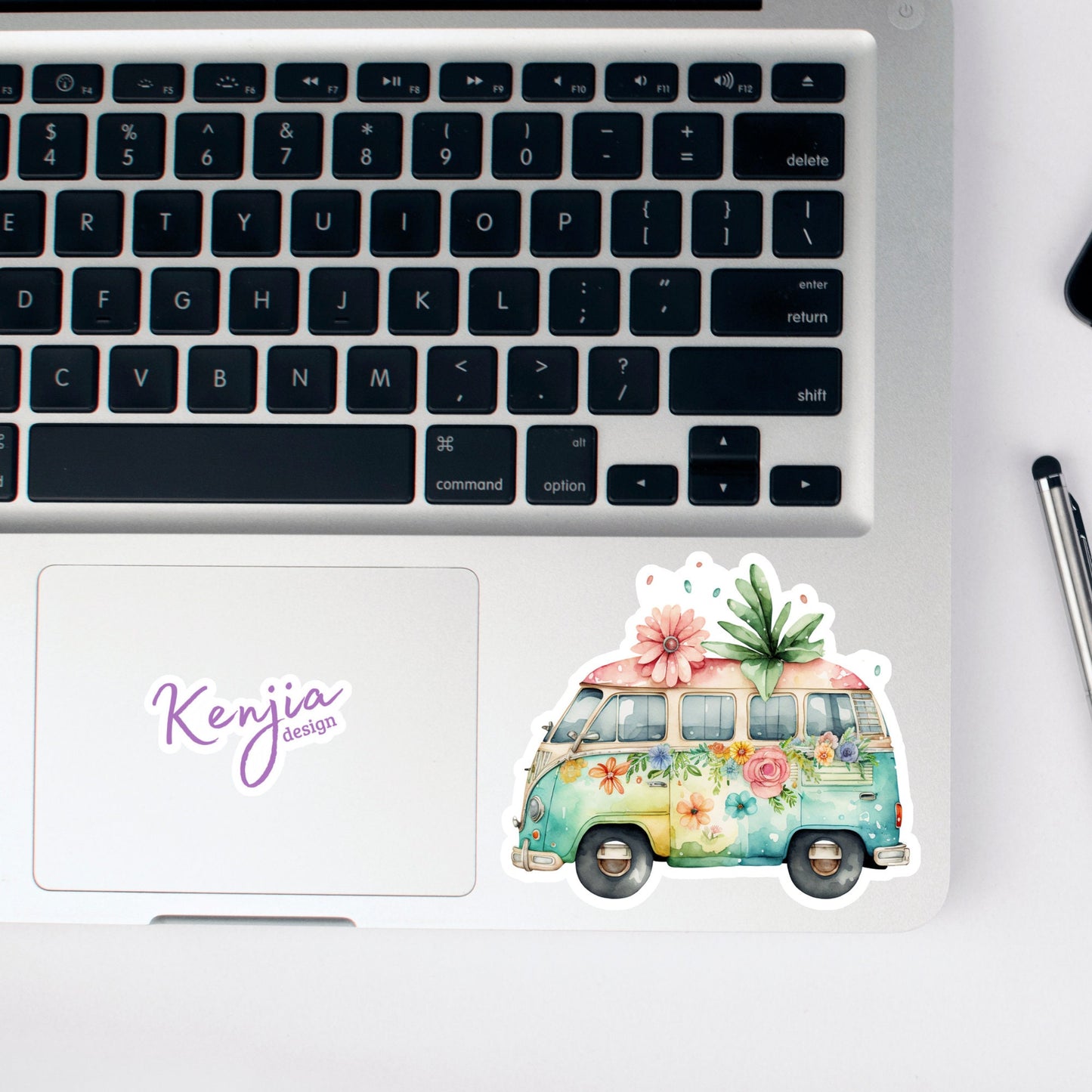 Cute Handmade Camper Sticker and Magnet with watercolor effect, Waterproof Vinyl Sticker for gift, planner, book, laptop stickers