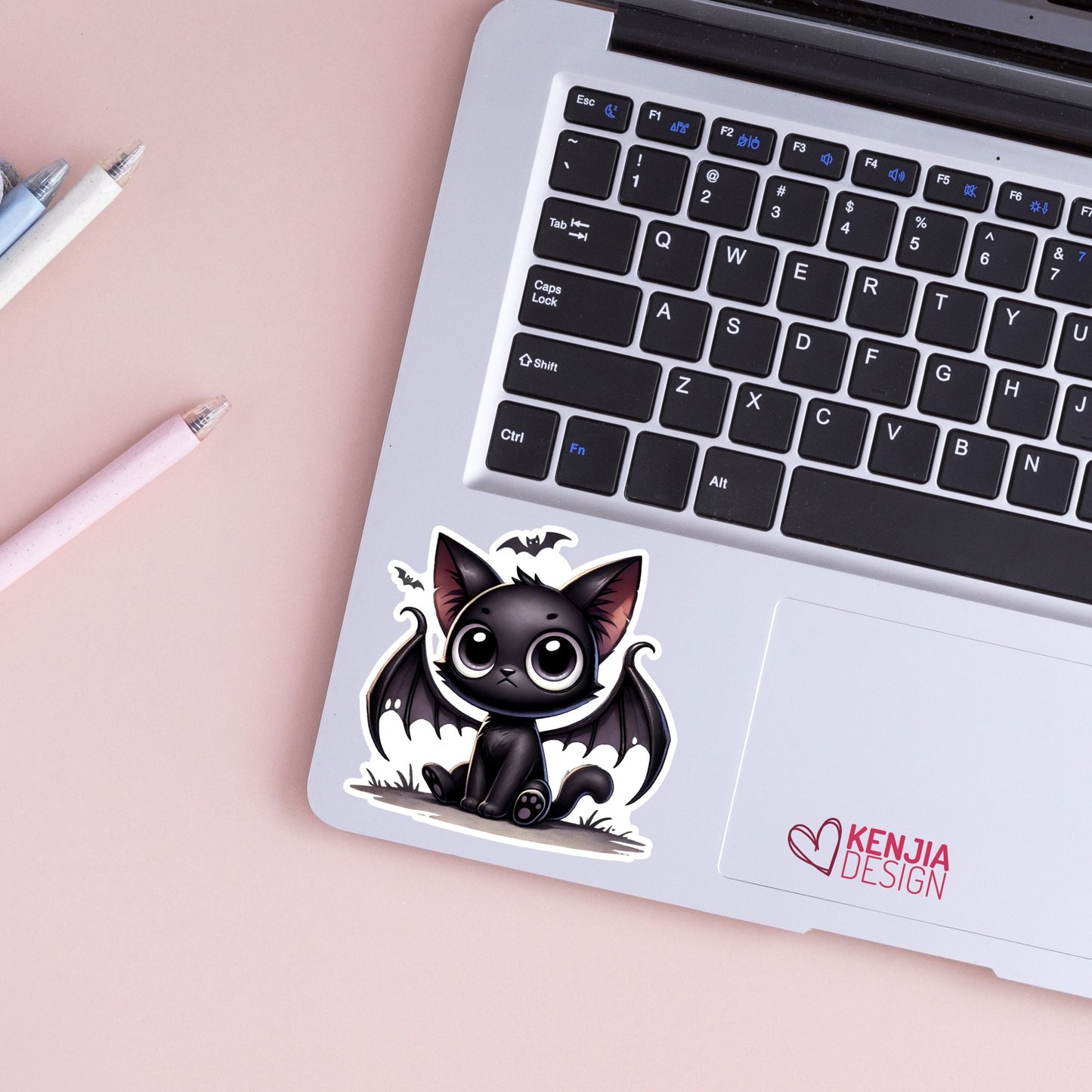 Halloween Black Bat Cat Sticker / Animal Lover / Cat Lovers / Kindle Stickers / Halloween Stickers / Bat Stickers / Dragon Stickers