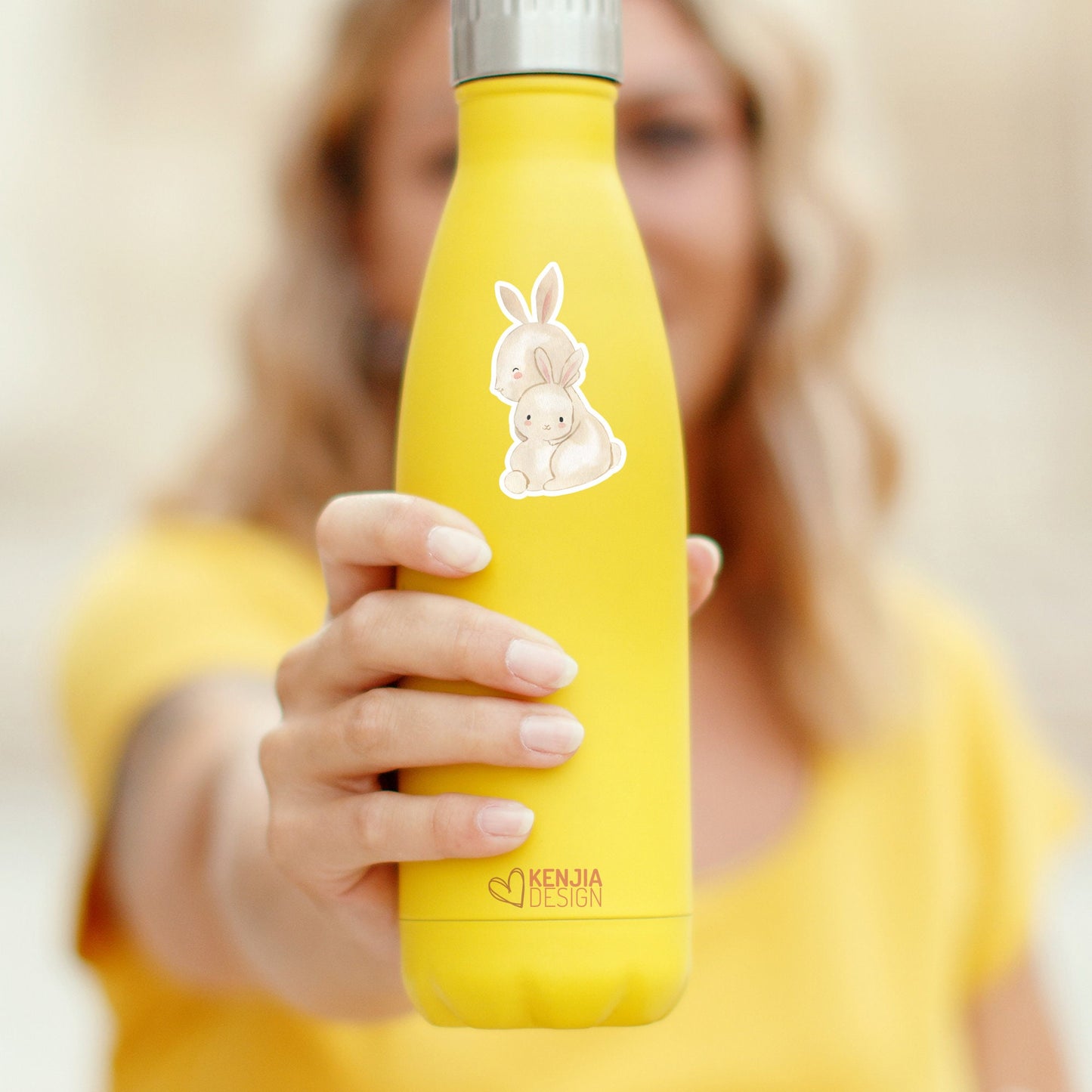 Woodland Stickers Baby Bunny With Mom Animal Stickers  / Cute Watercolor Forest Baby Shower Gifts / Greenery Woodland Boy