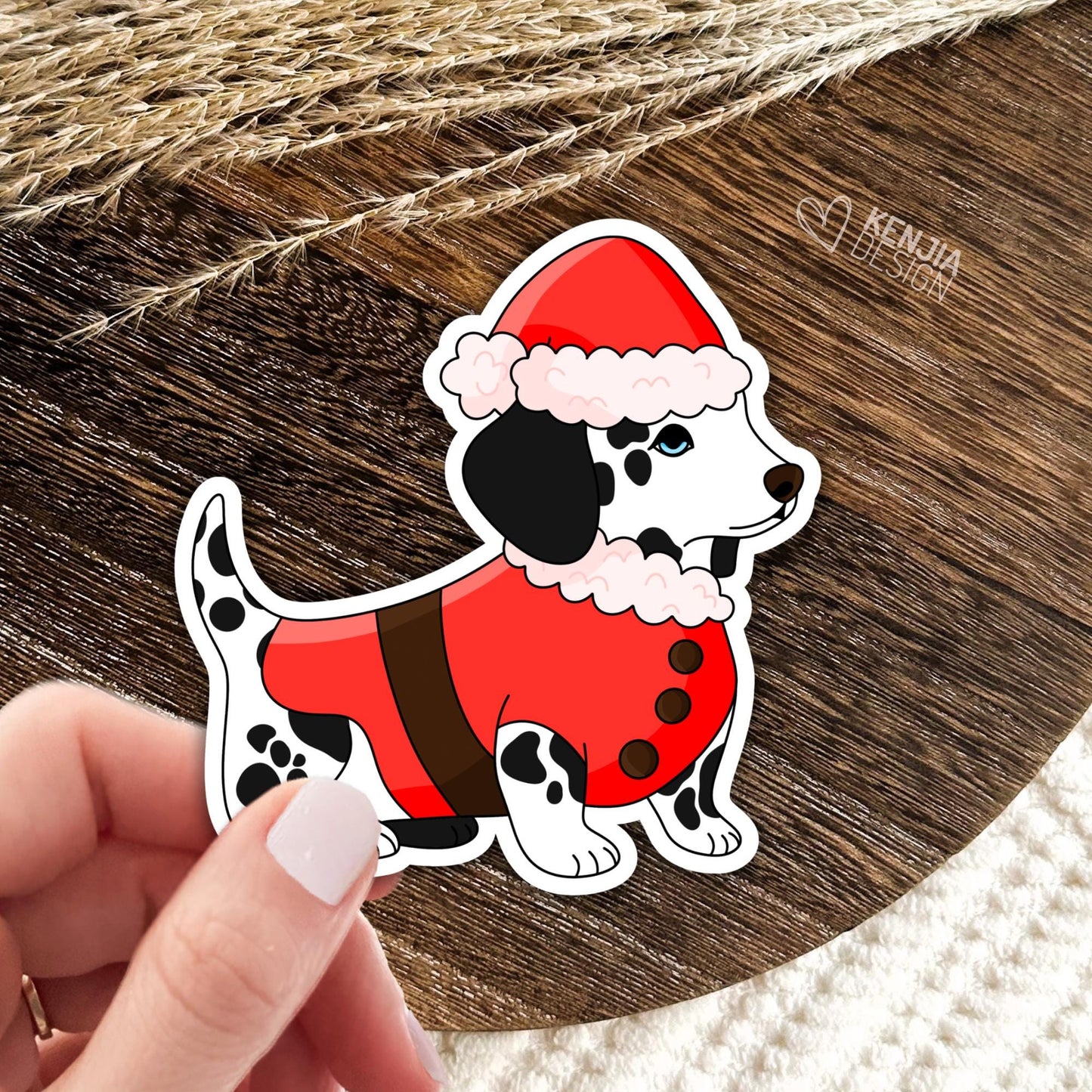 Christmas Dog Stickers / Dog Lover Gift / Cute Puppy Holiday Season Decals for Christmas Tree / Tis the Season / Kindle Stickers