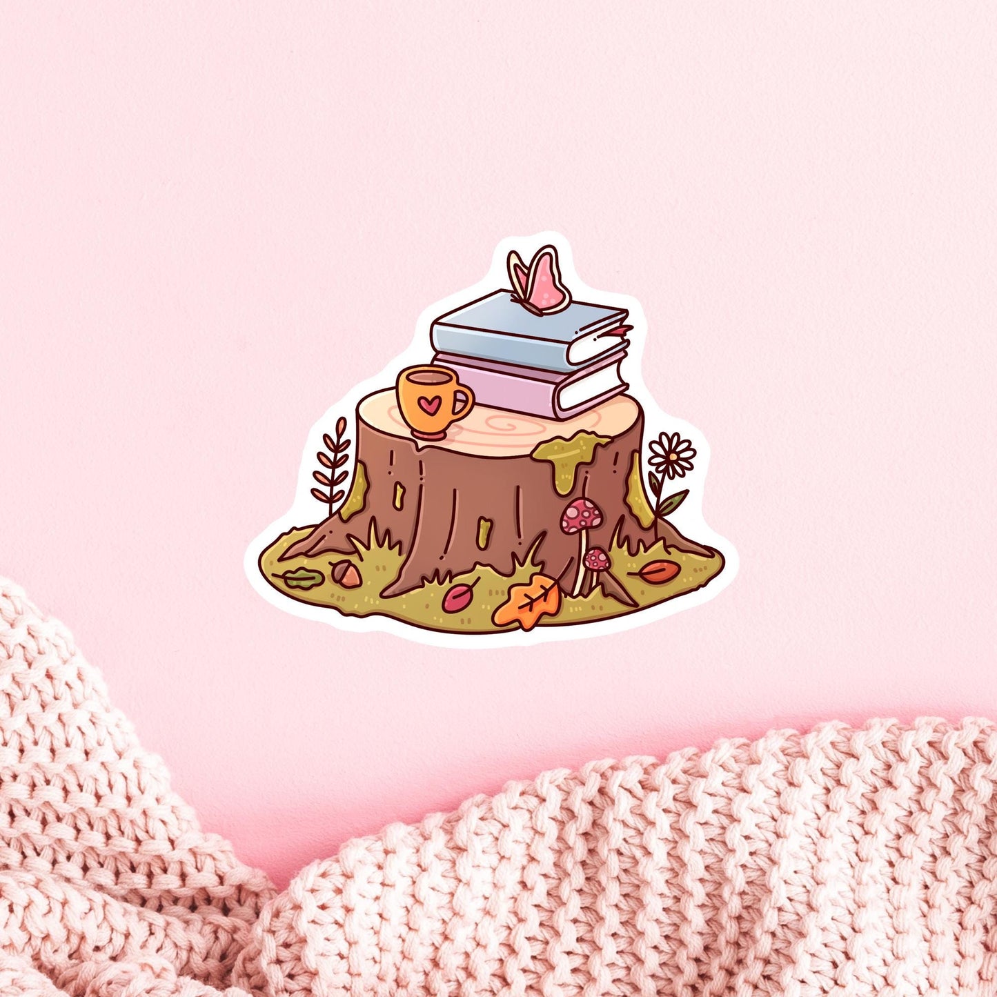 Autumn Bookish Sticker / Book Lover Gift / Fall Reader Decal / Reading Season Vibes / TBR Pile Life / Cute Bookworm / October Reads