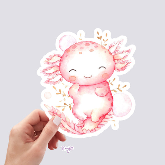 Cute Kawaii Axolotl Sticker and Fridge Magnets for Planner, Amigurumi Hydroflask, MacBook Computer, Luggage, Party / Waterproof