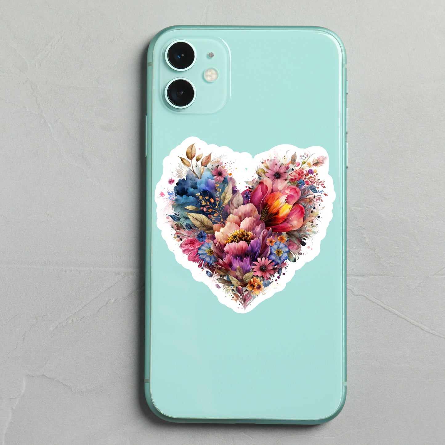 Beautiful Vintage Floral Heart, Waterproof and Dishwasher Safe Handmade cute Vinyl Sticker for gift, planner, book and laptop stickers