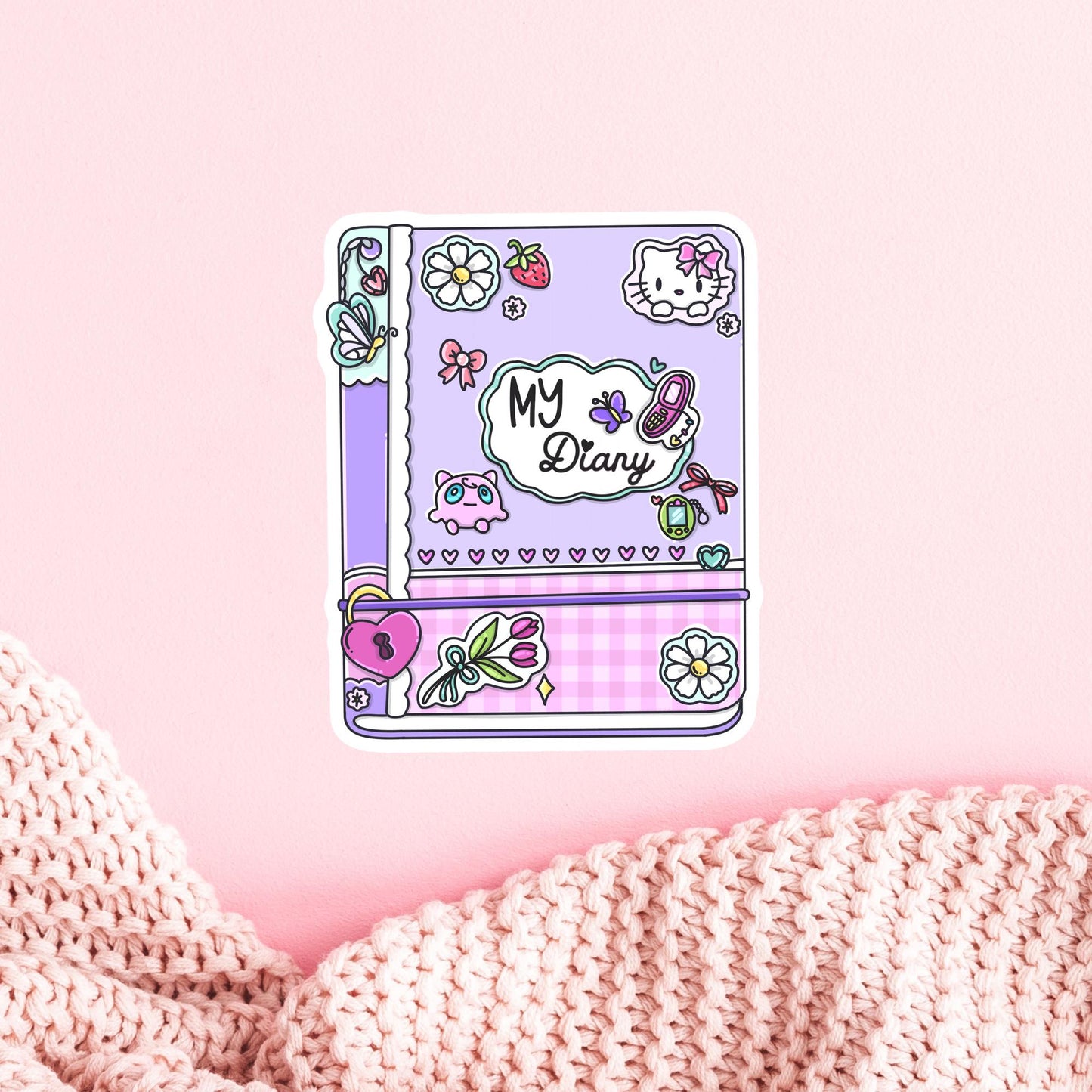 Diary Girlie Sticker / Cute Aesthetic Decal / Girly Journal / Planner Girl / Notebook Lover / Journaling Gift for Her / Bookish Vibes