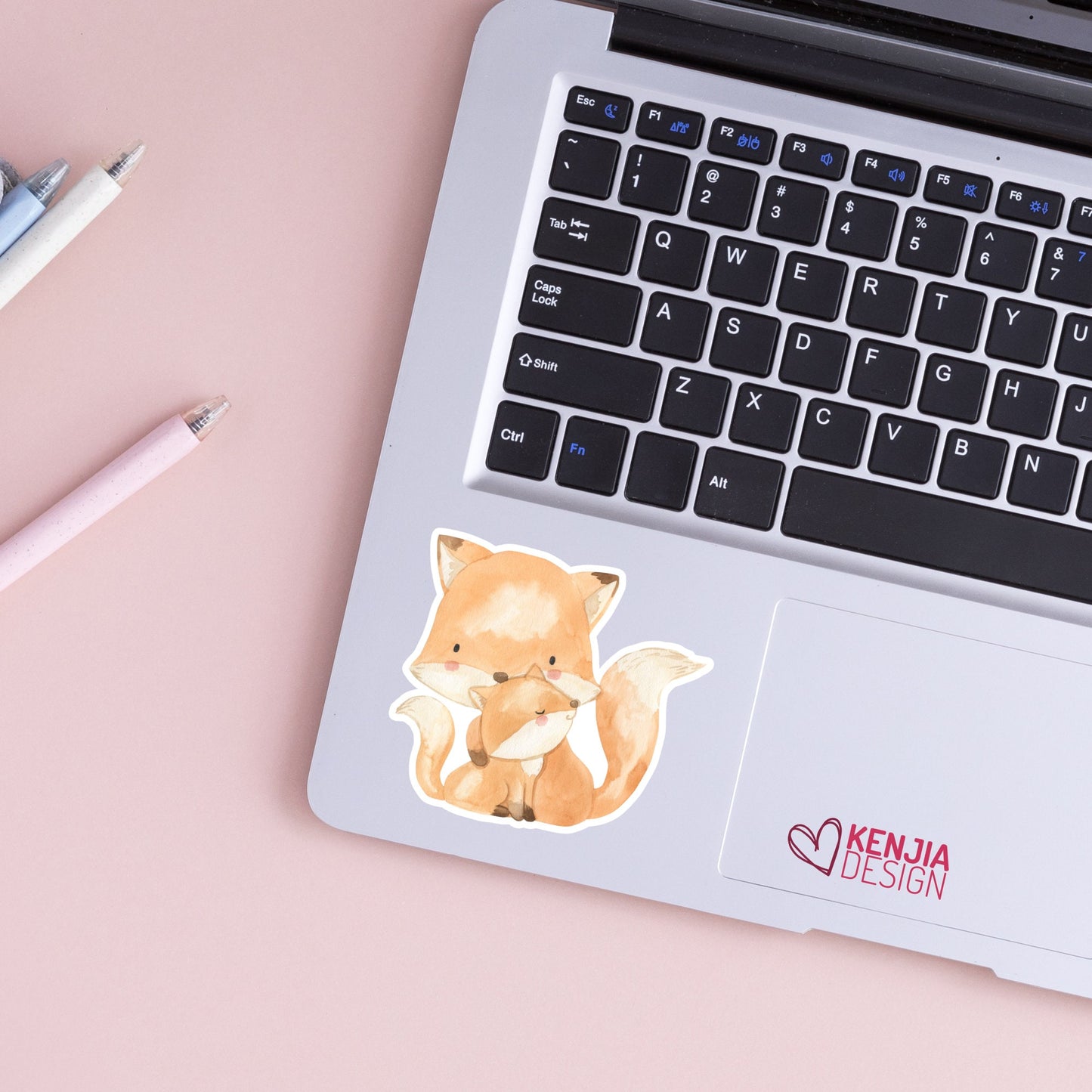 Woodland Stickers Baby Fox With Mom Animal Stickers  / Cute Watercolor Forest Baby Shower Gifts / Greenery Woodland Boy
