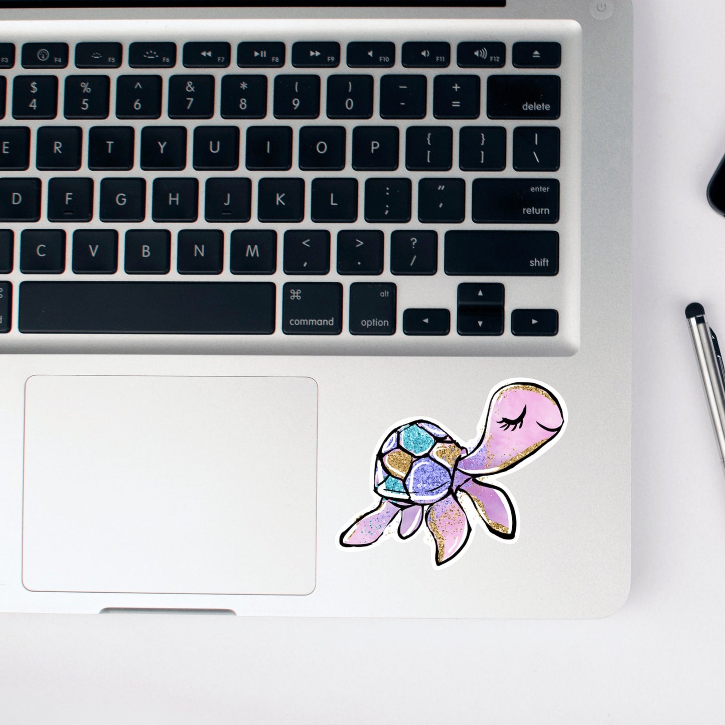 Cute Turtle Sticker, Girly sticker, Waterproof and Dishwasher Safe Handmade cute Vinyl Sticker for gift, planner, book and laptop stickers