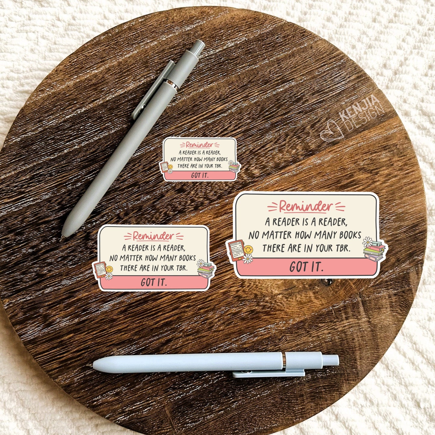 A Reader is A Reader Stickers -  Cute Bookworn Book Lover Reminder / Funny Bookish Merch for Book Lover / Bibliophile Gifts for Kindle