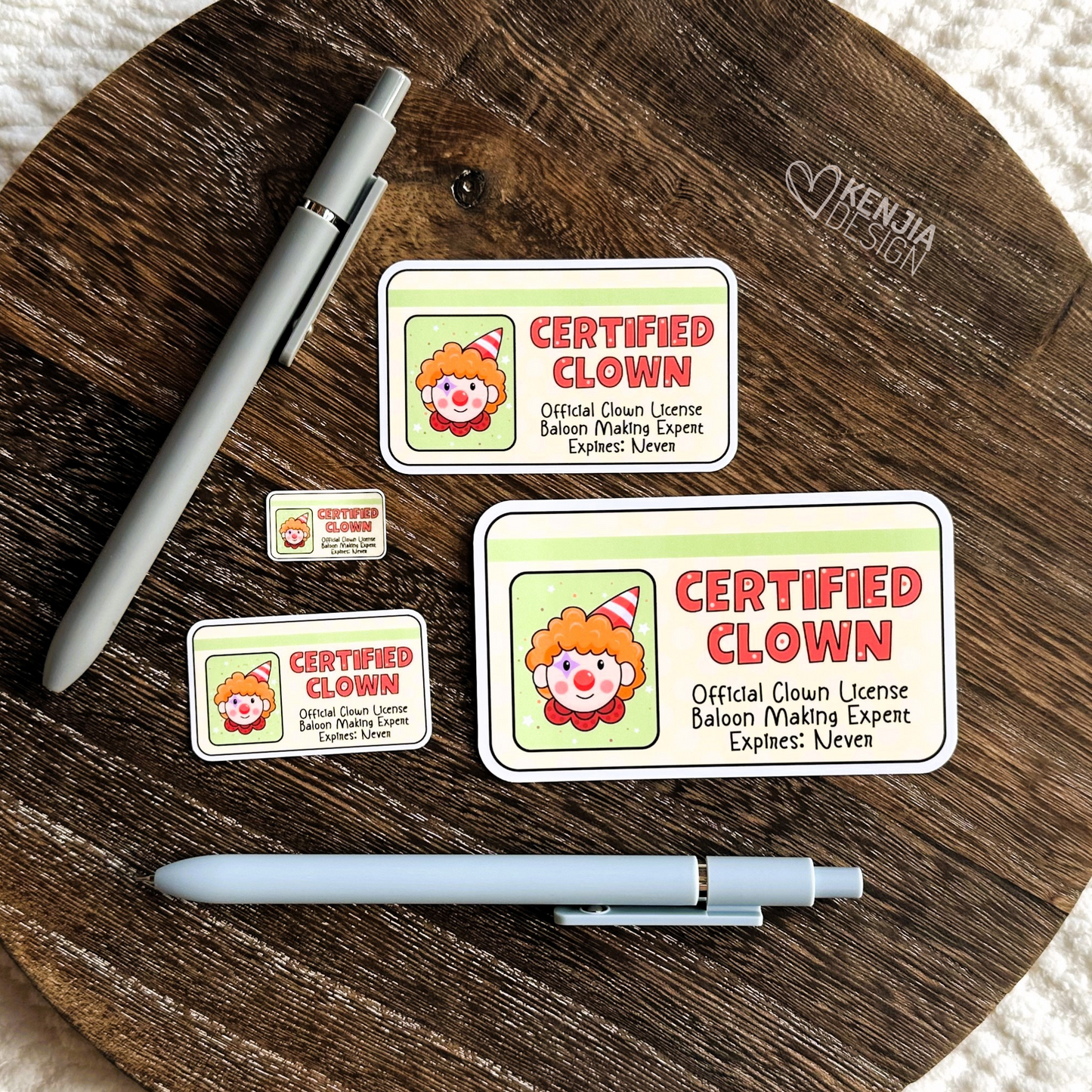 Certified Clown Stickers  Funny License / Down to Clown / Clowncore Stickers / Cute Waterproof Vinyl Stickers Gifts