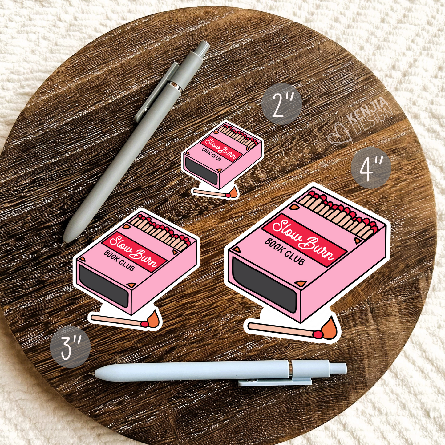 Slow Burn Book Club Stickers  Romance Reader / Trendy Bookish Stickers Merch / Book Lover Gifts / Booktok / Kindle Sticker
