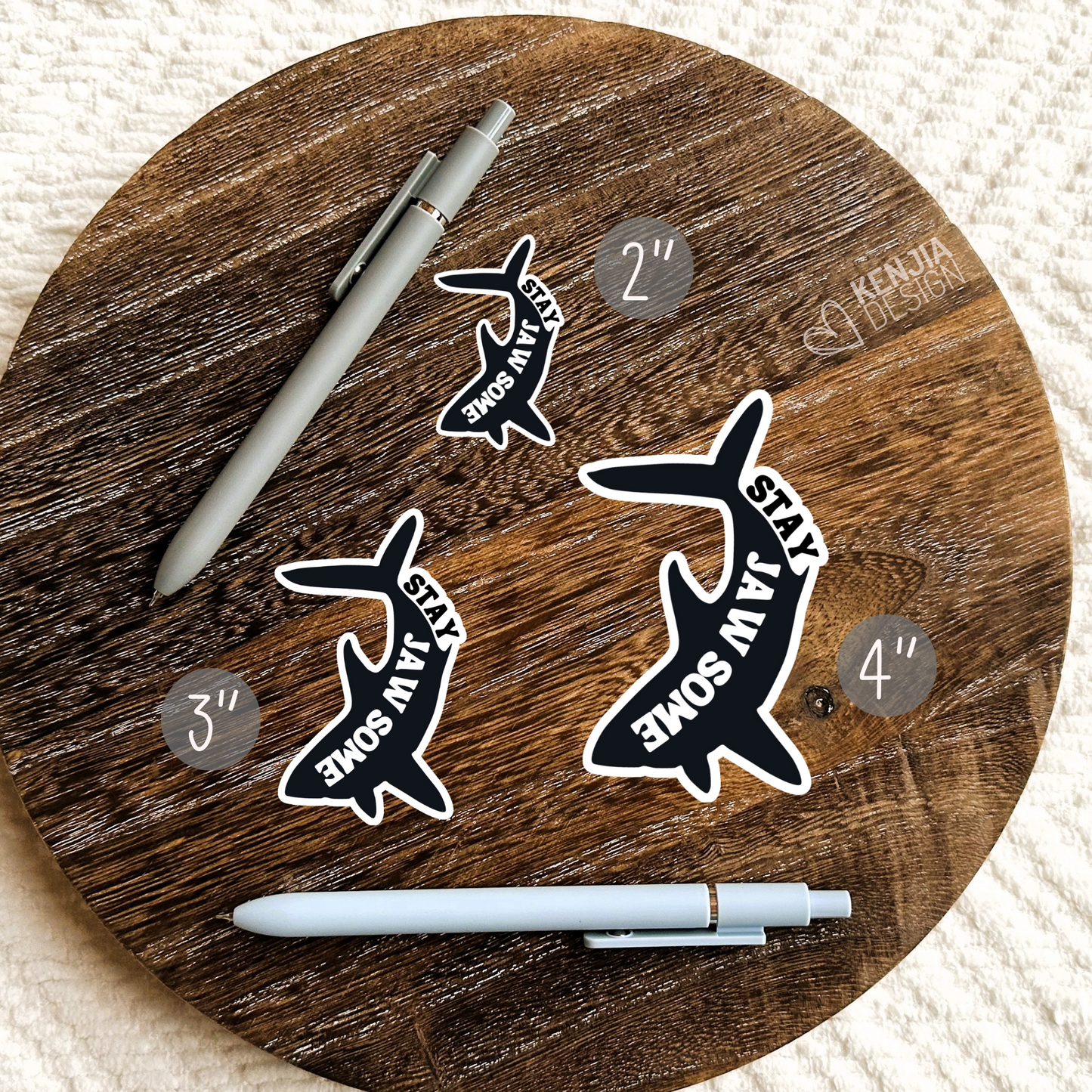 Stay Awesome Stickers / Positive Thoughts Quote / Cute Shark Stickers / Affirmations Mental Health Matters Reminder Stickers