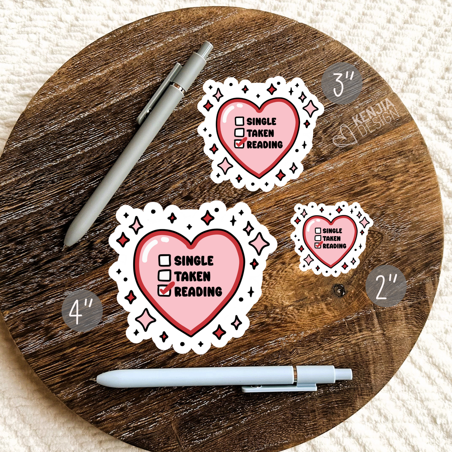 Single Taken Reading Stickers  Valentine's Day Trendy Bookish Stickers Merch / Book Lover Gifts / Kindle Stickers