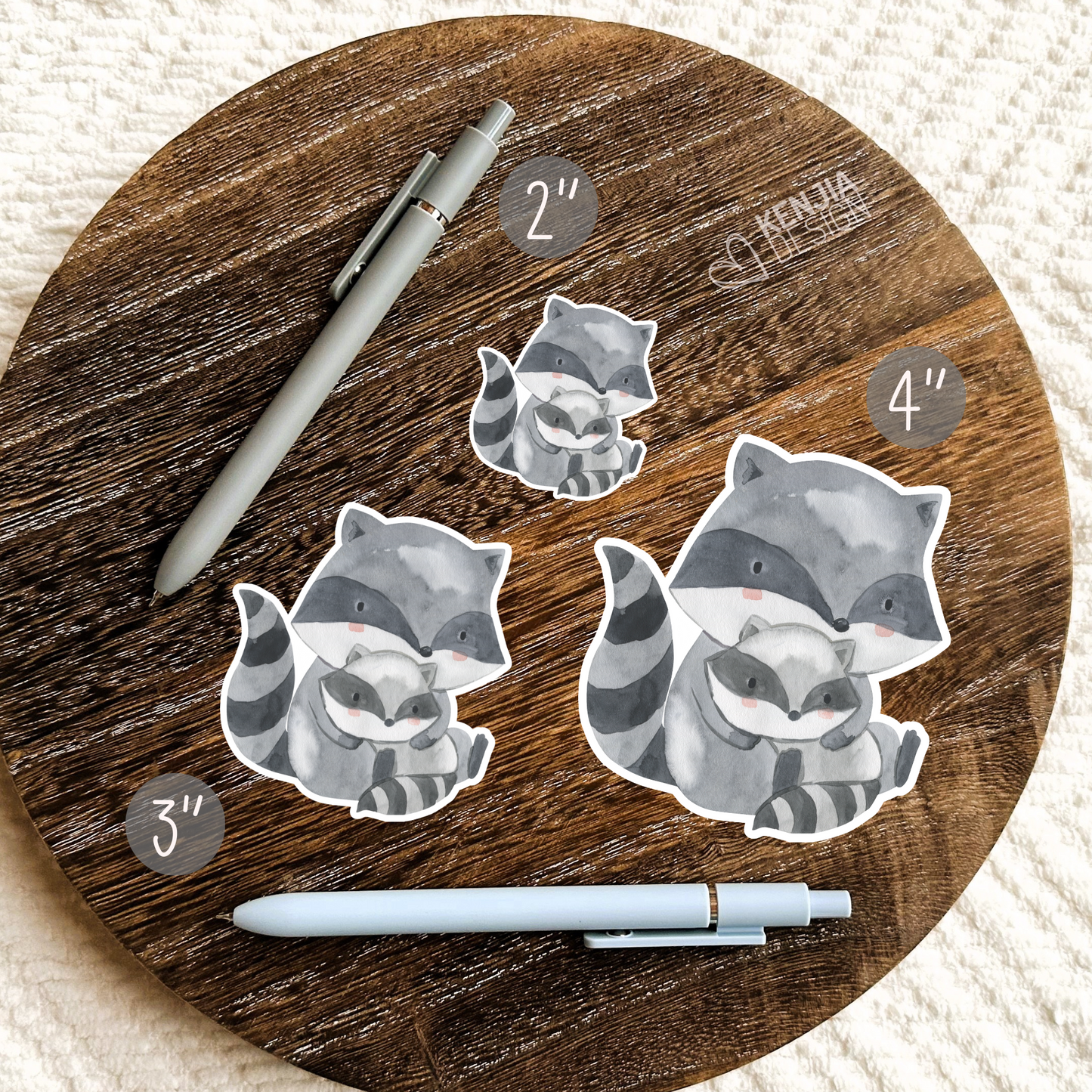 Woodland Stickers Baby Raccoon + Mom Animal Stickers