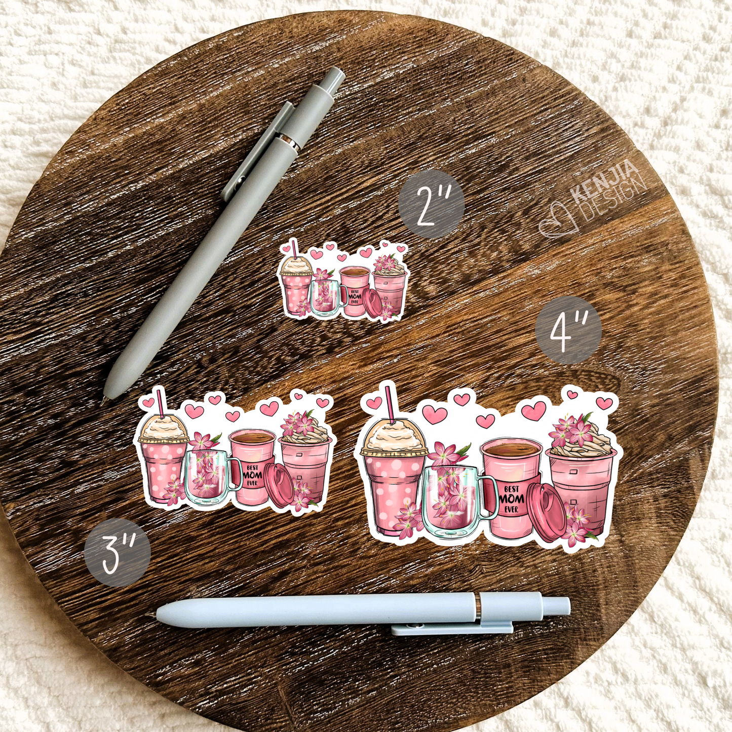 Best Mom Ever Stickers / Floral Coffee Cup / Western Mother's Day Gifts / Flower Mama Funny Quote / Mom Life / Motherhood Stickers