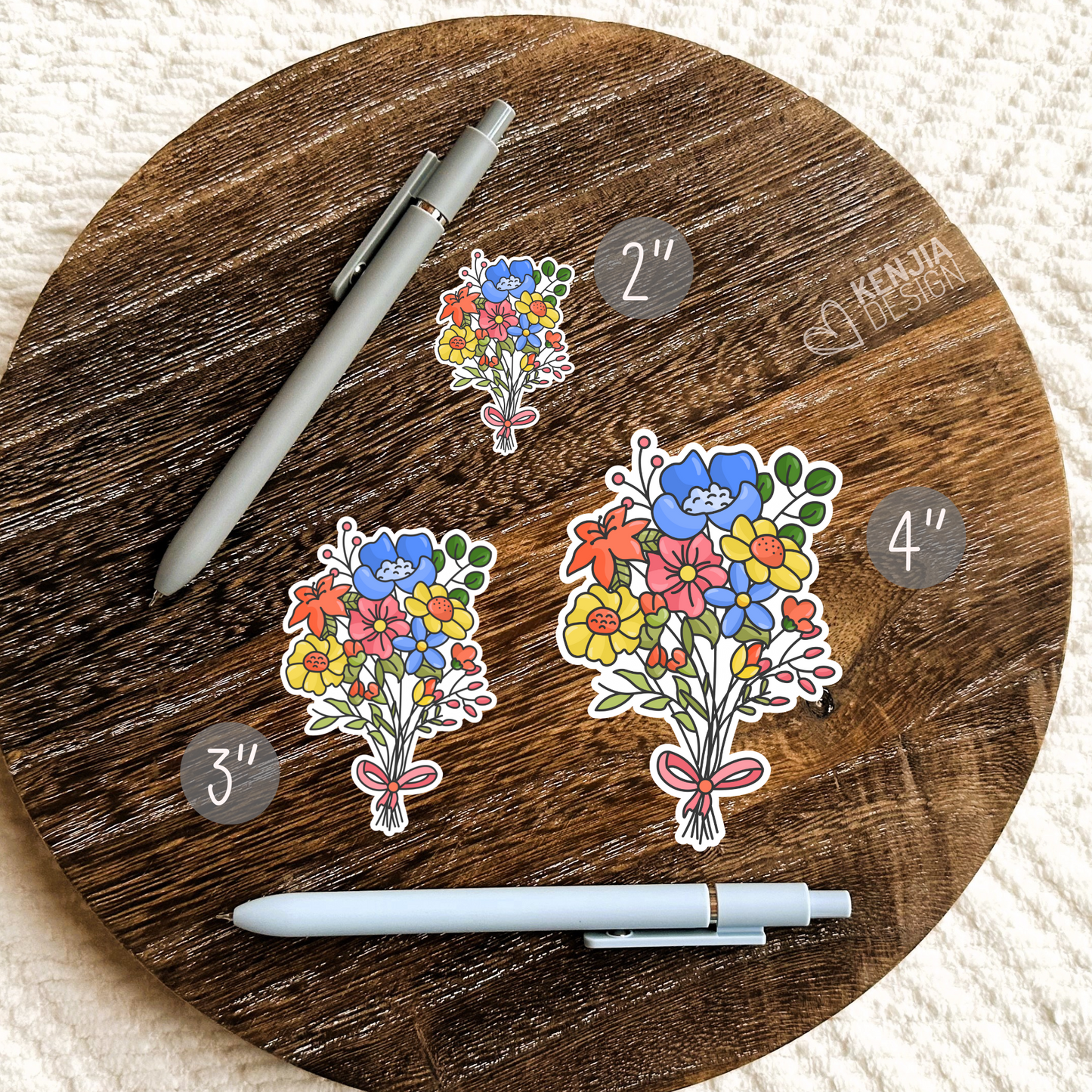 Flowers Stickers / Flower Bouquet Sticker / Wildflowers Floral Bunch / Wild Flower Lover Gift / Laptop, Planner, Kindle Stickers
