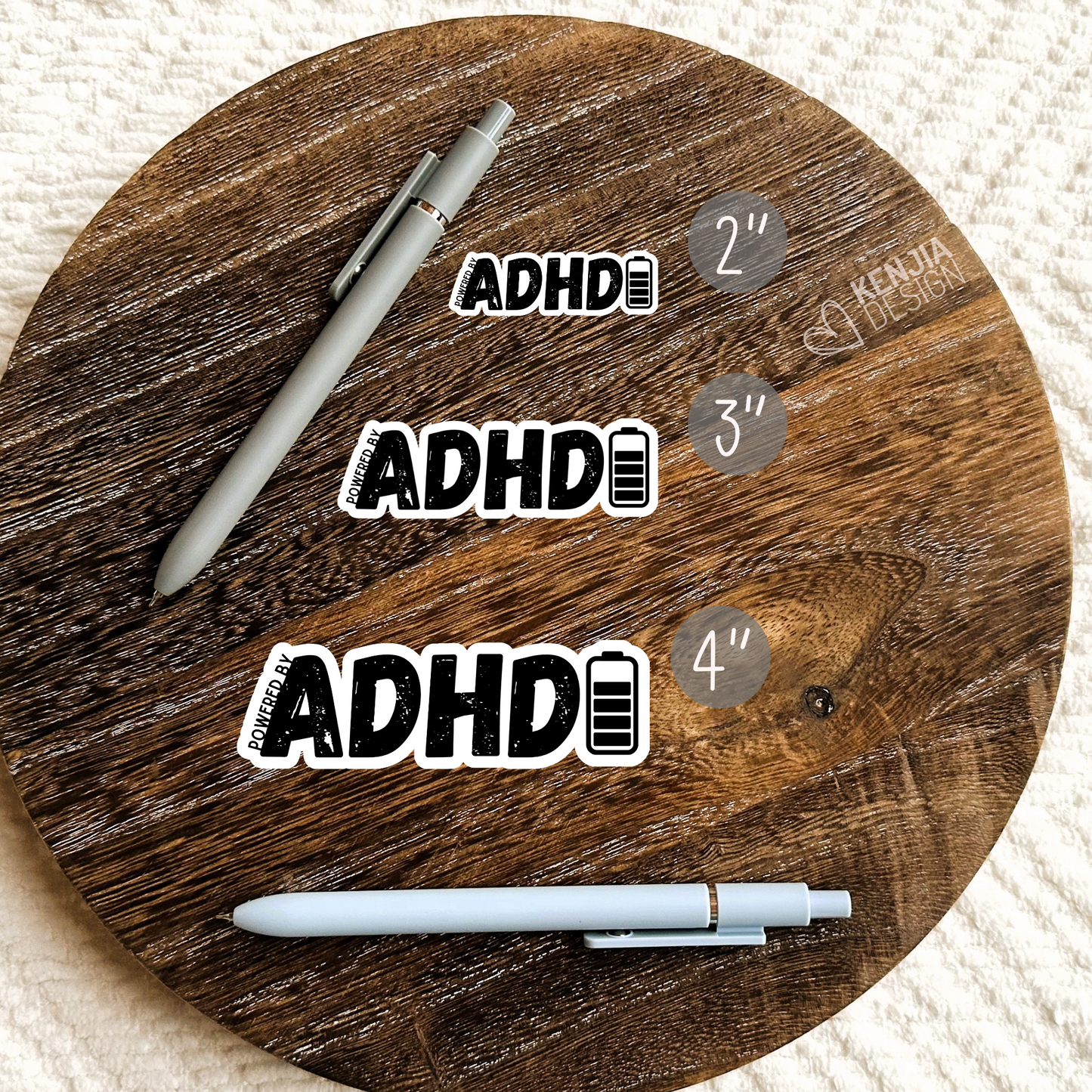Funny ADHD Sticker / Cute Powered by ADHD Quote Stickers / Positive ADHD Gifts / Neurodivergent Decals / Mental Health Matters