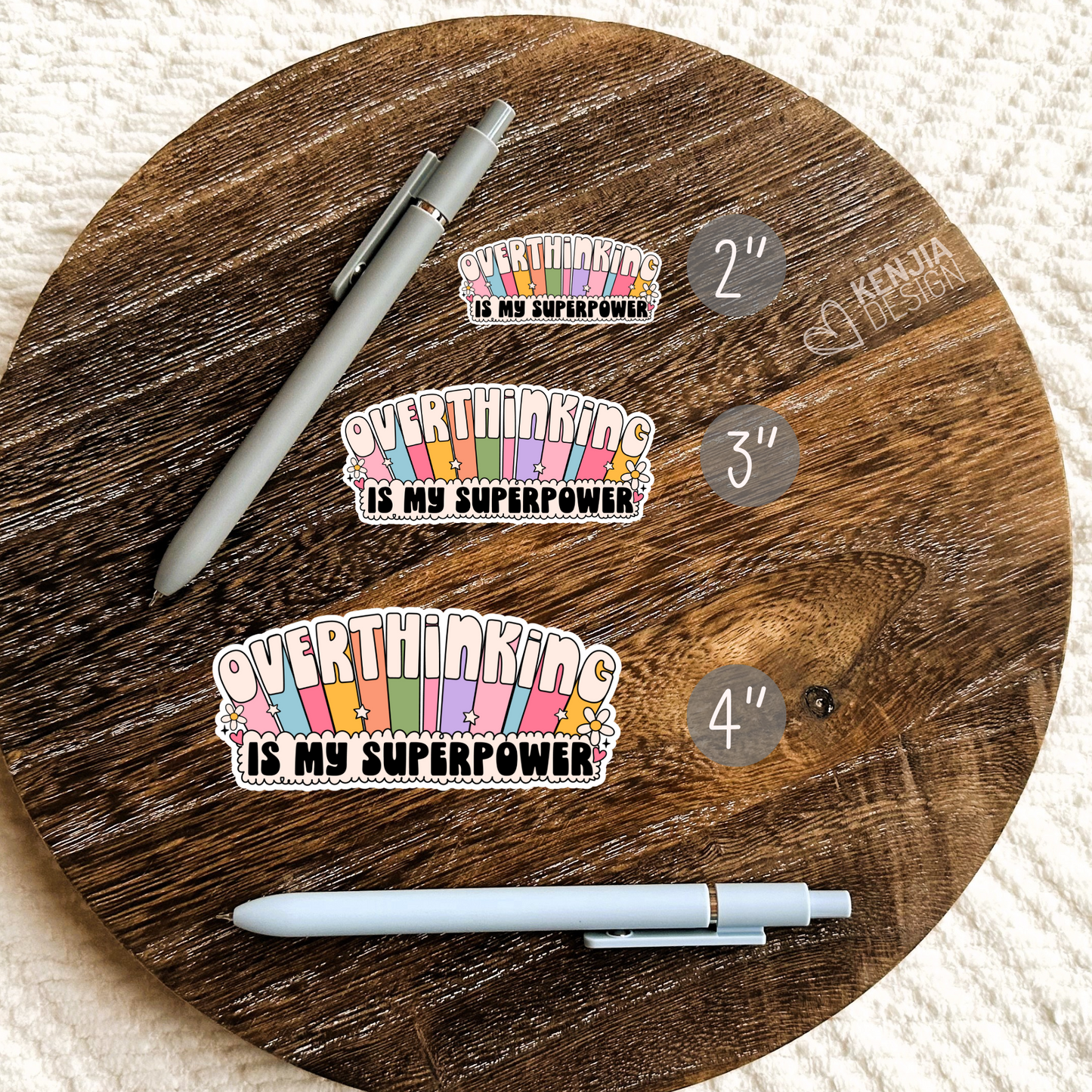 Overthinking Is My Superpower Stickers / Cute Trendy Mental Health Matters / Retro Mental Health Awareness / Anxiety Overthinker