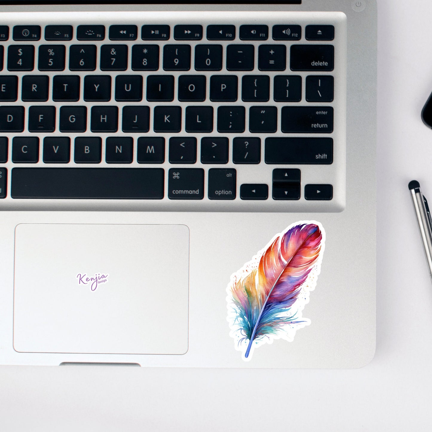 Bright Colorful Feather Stickers ,Wartercolor, Planner sticker, Laptop Stickers, Cute Sticker, Refrigerator and Dishwasher Magnet