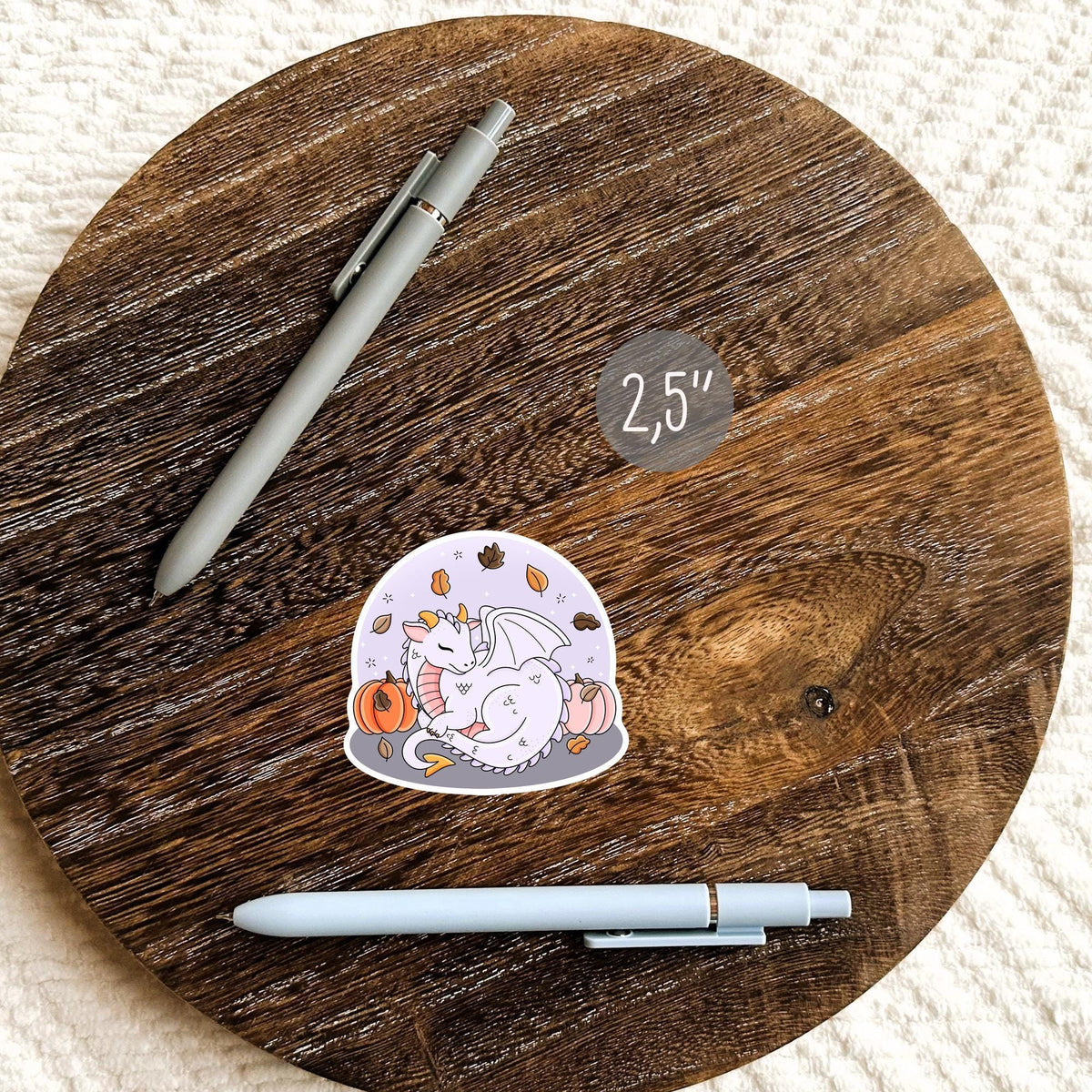 Autumn Dragon Pumpkin Sticker / Fantasy Fall Gift / Dragon Lover Gift / Halloween Dragon Decal / Cute Fantasy Sticker / Fall Dragon Lover