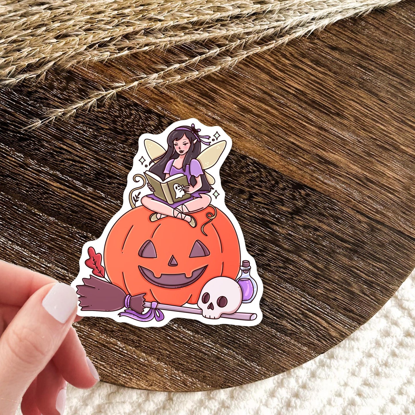 Halloween Fairy Tale Sticker / Spooky Reader Gift / Bookish Magic / Witch Aesthetic / Gothic Fantasy / Dark Bibliophile / Enchanted / Fall