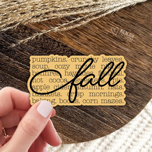 Fall Stickers / Autumn Stickers / Fall Season / Cozy Vibes / Pumpkins, Leaves, Apple cider, Blankets, Books / Laptop & Kindle Stickers