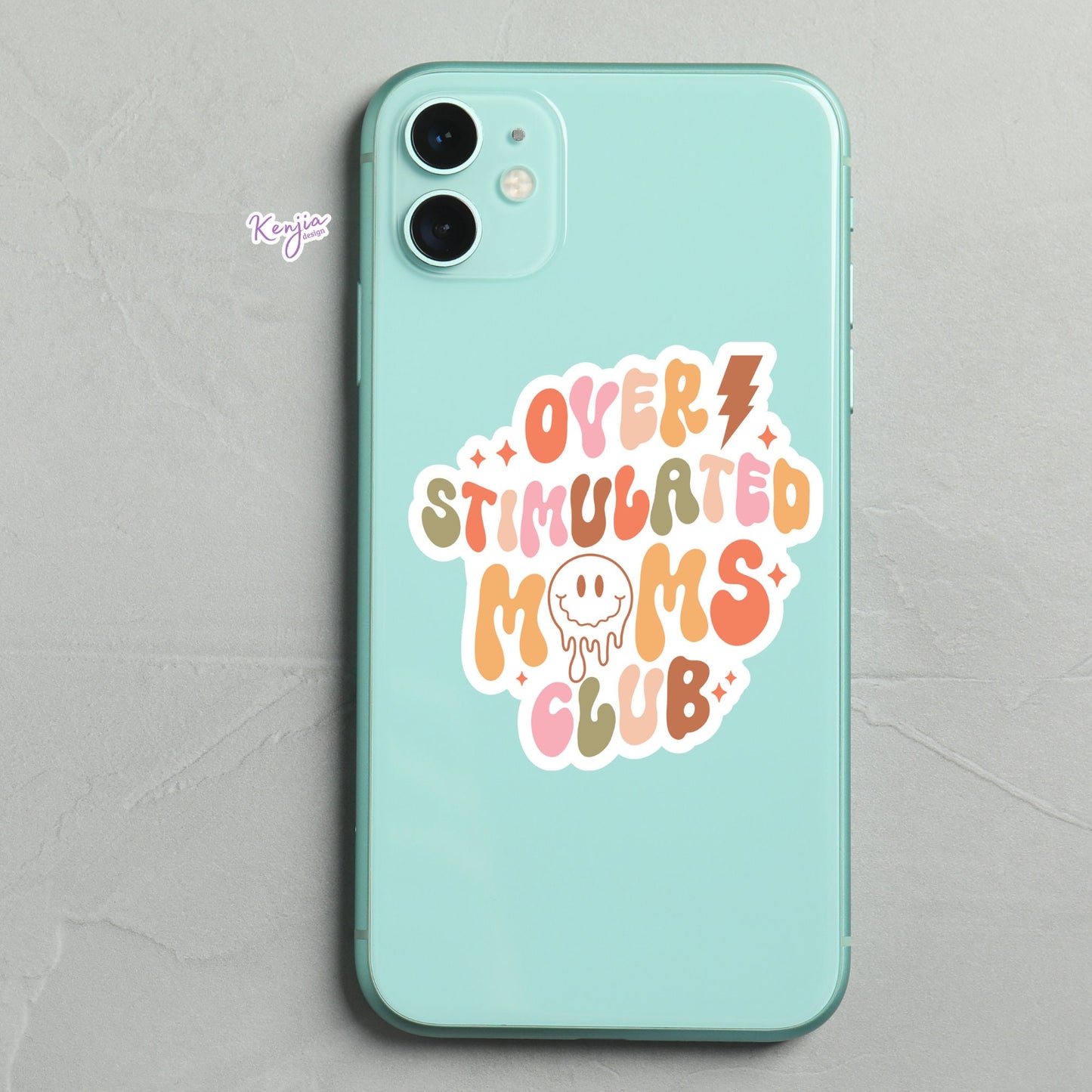 Over Stimulated Moms Club Sticker, Vinyl stickers, Waterproof and Dishwasher Safe for planner, book , laptop stickers