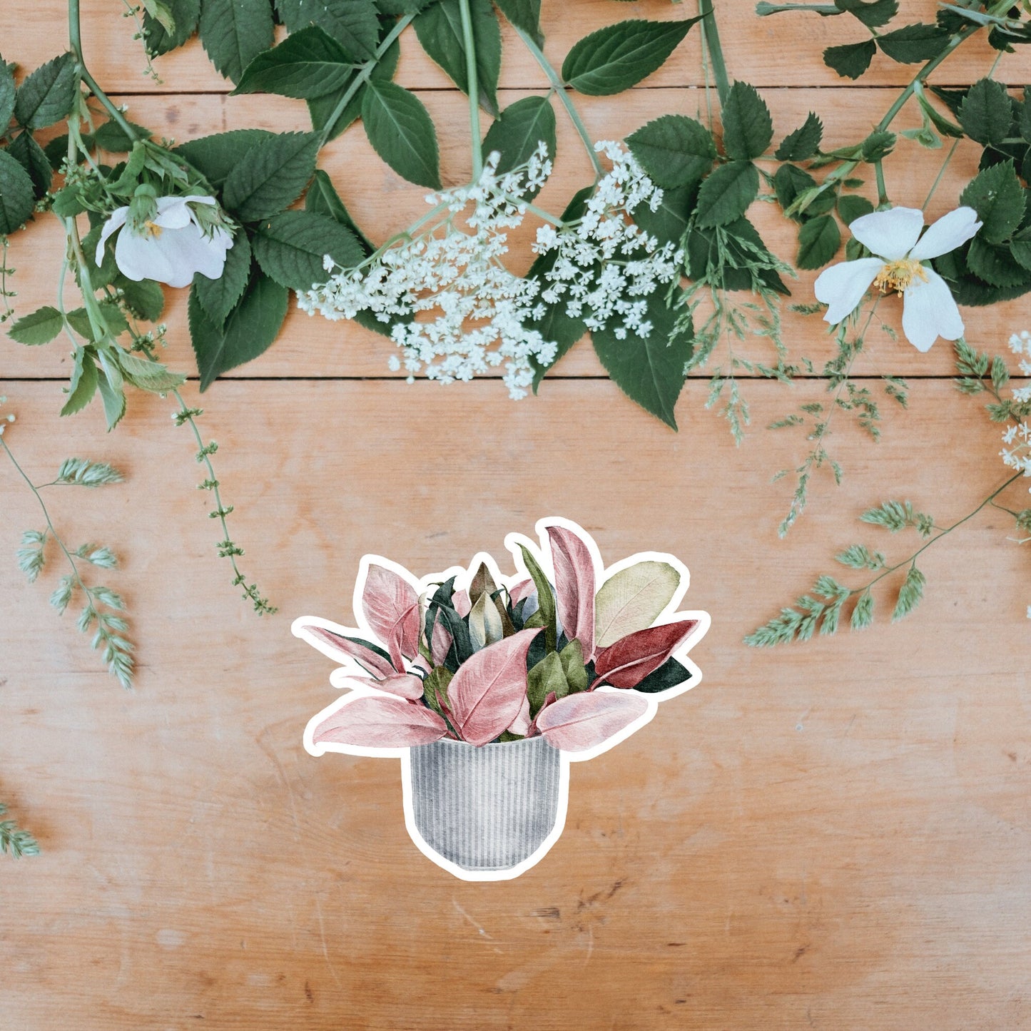 House plants Sticker, Botanical Waterproof Handmade cute Vinyl Sticker for plant mom gift, planner, book and laptop stickers