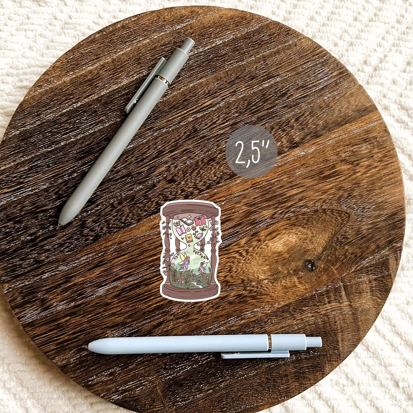 Fairy Tale Hourglass Sticker / Fantasy Reader Gift / Bookish Decal / Magical Time / Book Lover Aesthetic / Dreamy Reading / Whimsical Gift