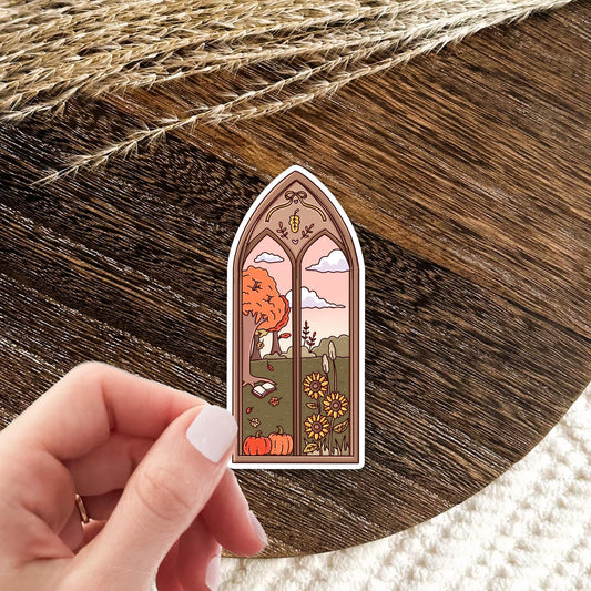 Autumn Window Sticker / Cozy Fall Gift / Cottagecore Decal / Seasonal Home Decor / Woodland Aesthetic / Cute Autumn Vibes / Cozy Season