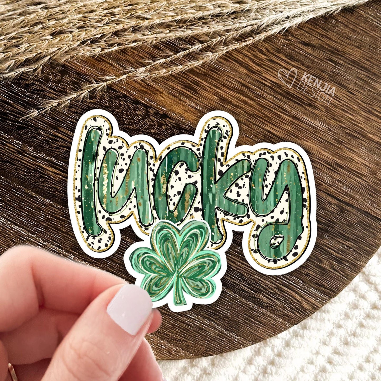 Lucky St Patrick's Day Stickers / Patrick Day Shamrock / Four Leaf Clover / Irish Kindle Stickers