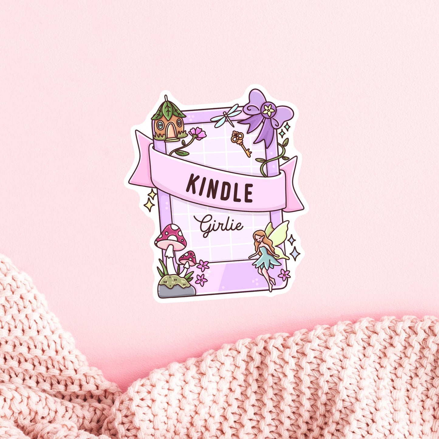 Fairy Tale Kindle Girlie Sticker / Enchanted Reader Gift / Bookish Princess / Whimsical Decal / Dreamy Aesthetic / Cute Present / Magic