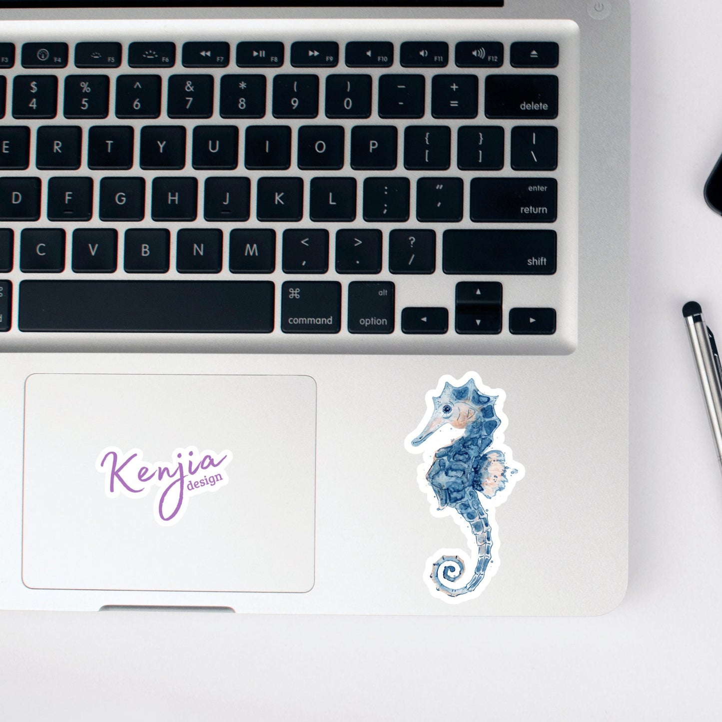 Cute handmade Seahorse Sticker with watercolor effect, Waterproof and Dishwasher Safe Vinyl Sticker for gift, planner, book, laptop stickers