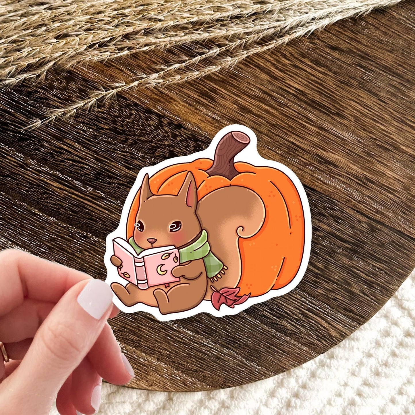 Cute Autumn Bookish Sticker / Cozy Fall Reader / Book Lover Decal / Bookworm Gift / Reading Season / Literary Aesthetic / Darling Decor