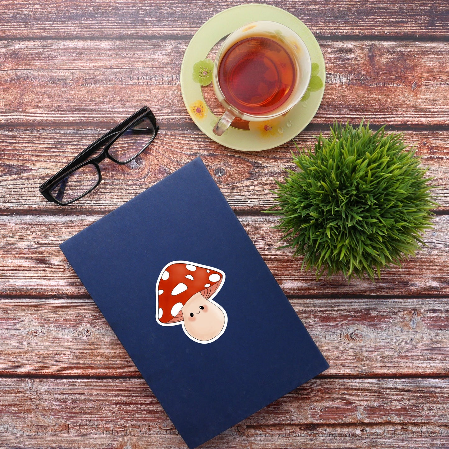 Cute handmade Mushroom Sticker in Vinyl, for gift, Waterproof and Dishwasher Safe for planner, book , laptop stickers