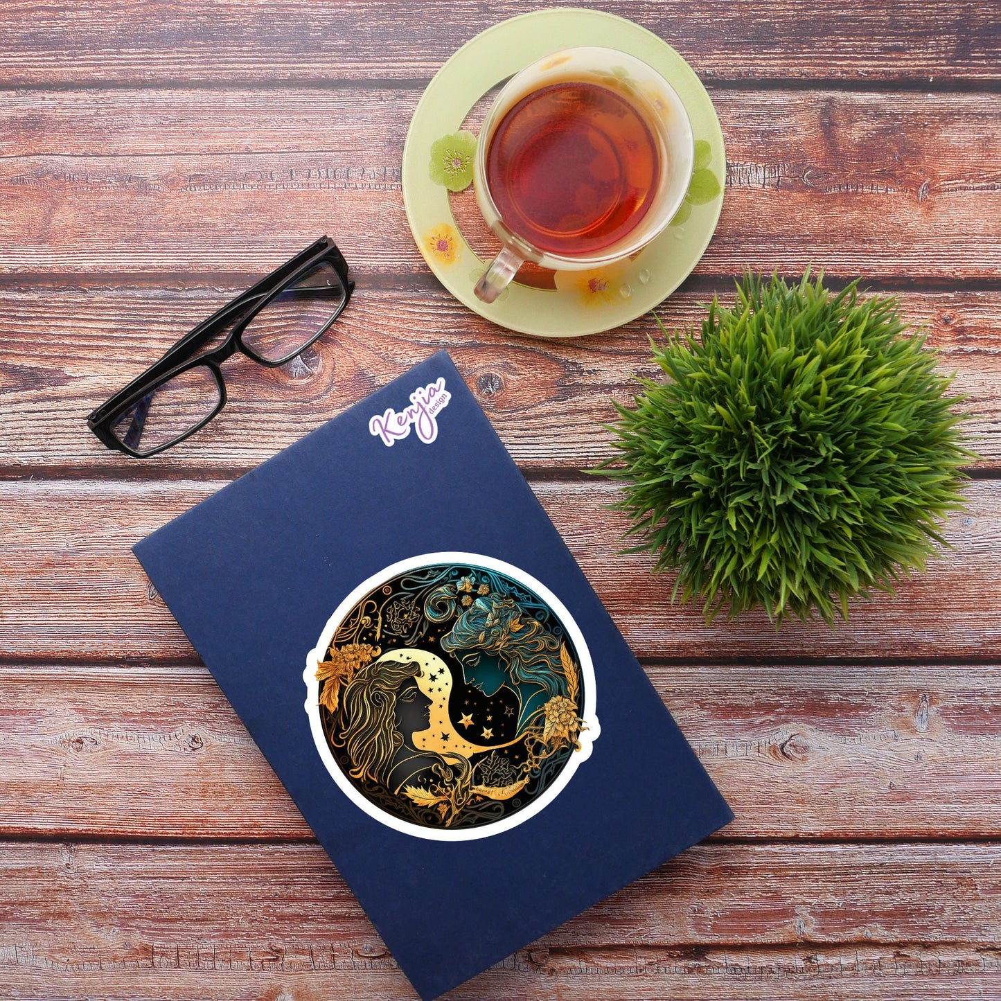 Astrology Zodiac Gemini Sign Sticker, Waterproof and Dishwasher Safe Handmade cute Vinyl Sticker gift, planner, bumper, laptop stickers